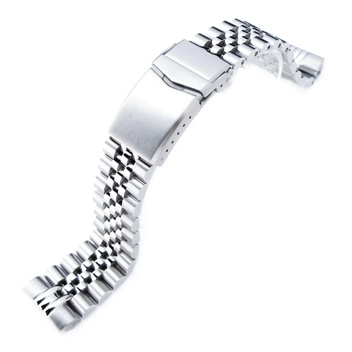 Stainless steel Super-J Louis bracelet with solid links and fold-over clasp for Seiko Turtle SRP777 SRPA21 watches