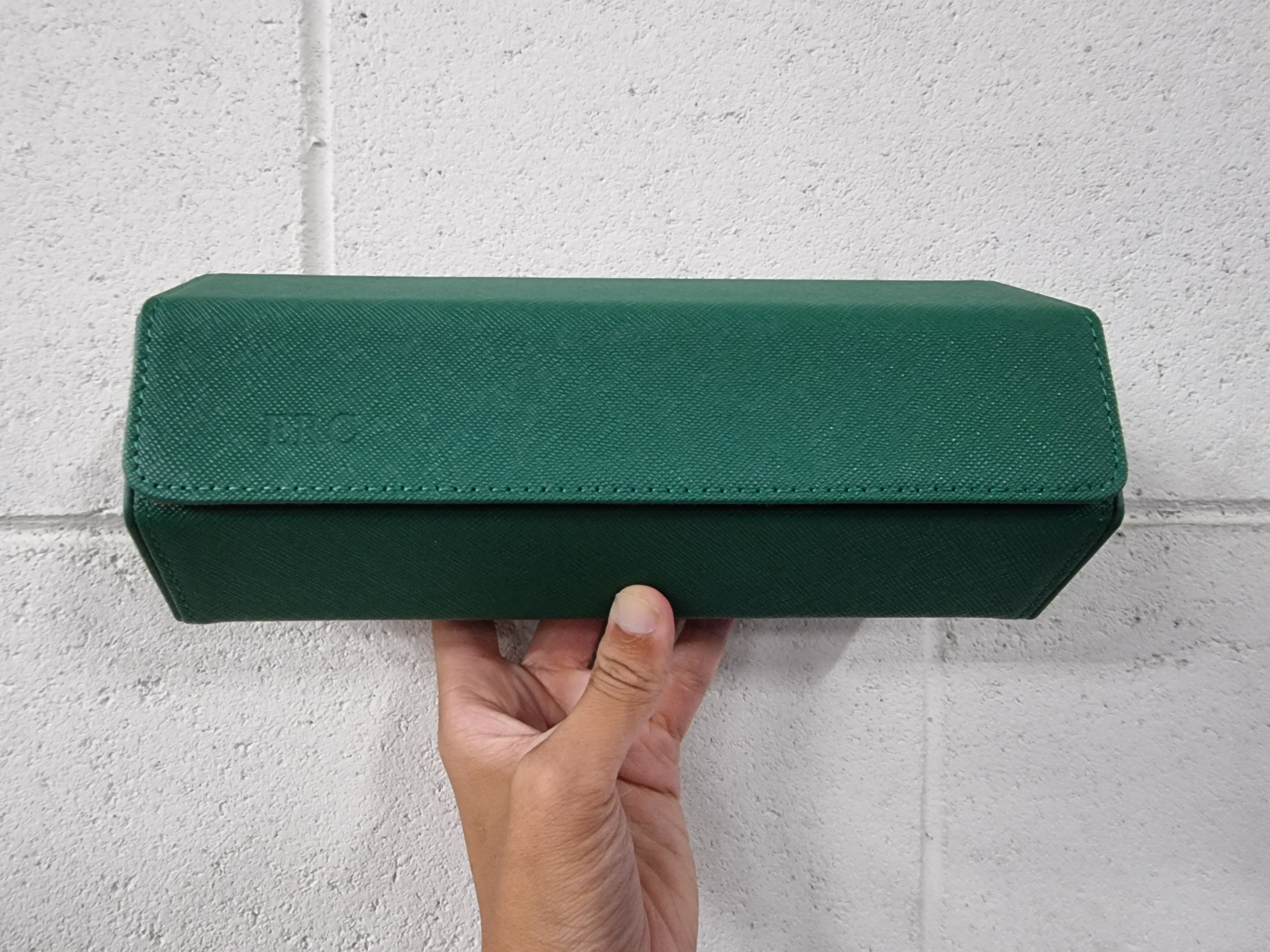 Jefferson - 3 Watch Roll - Saffiano Green | Forest Green Velvet