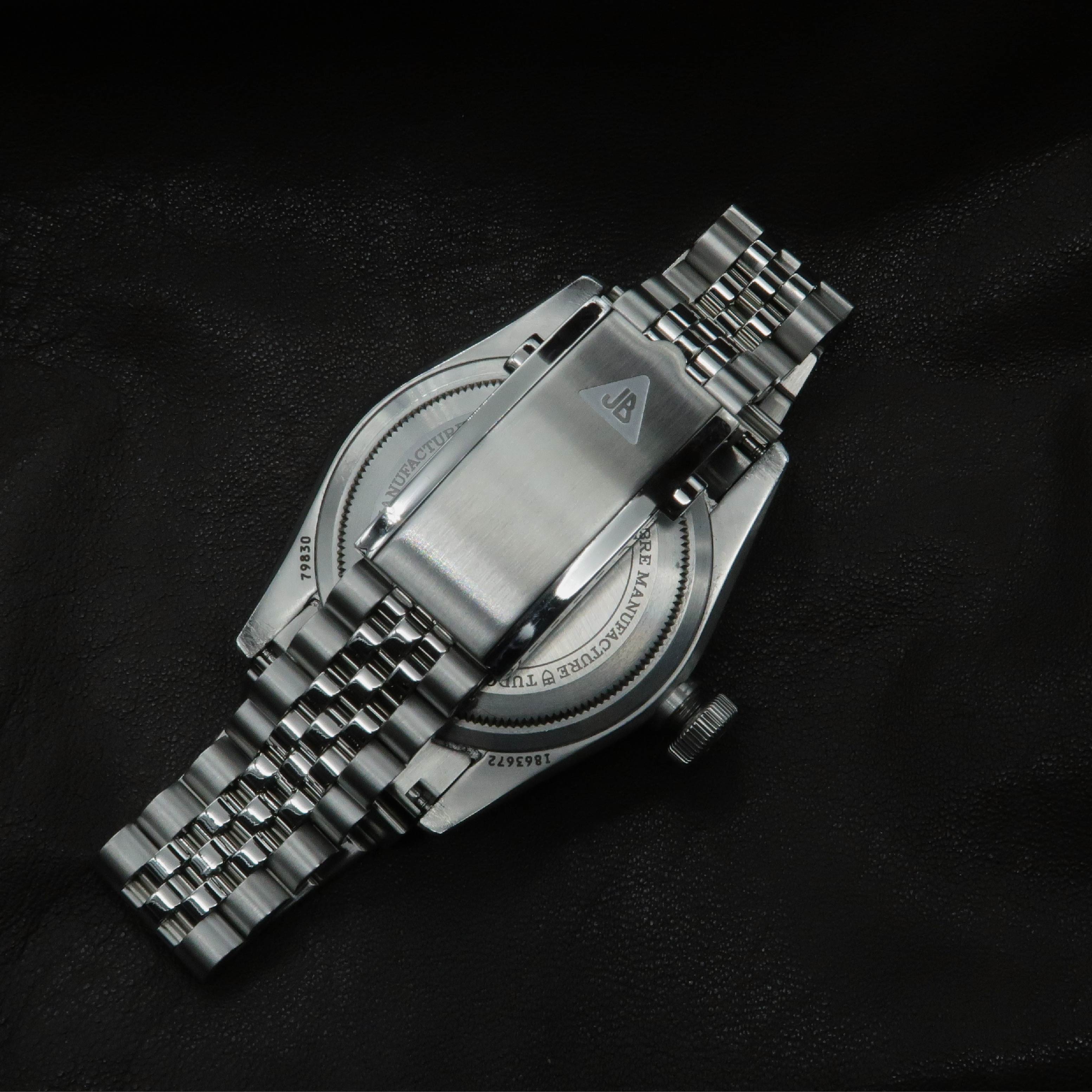 Stainless steel watch bracelet end link for Tudor Black Bay series timepieces with polished metal construction