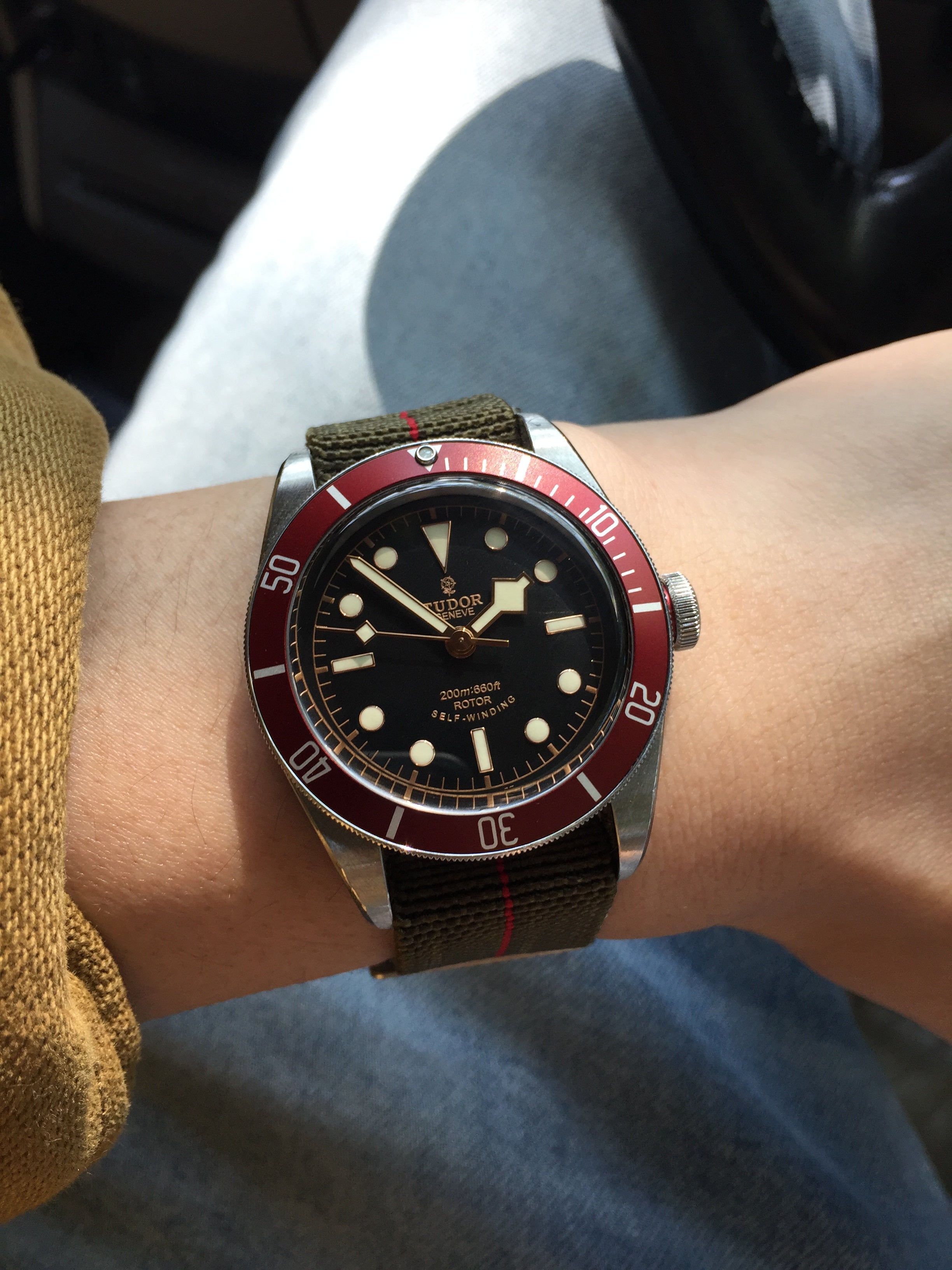 Marine Nationale - Army Green with Red Centreline - Strapify Australia