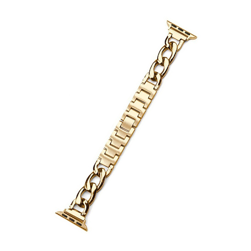 Gold chain link bracelet with quick release connector for smartwatch bands