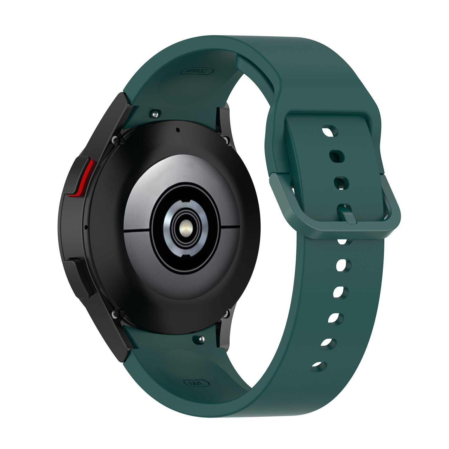 Black and teal silicone smartwatch band with gapless flexi design, adjustable fit for Galaxy Watch and Vivomove models
