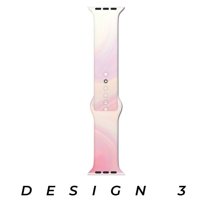 Pastel gradient silicone loop band for Apple Watch with white to pink ombre design and adjustable fit