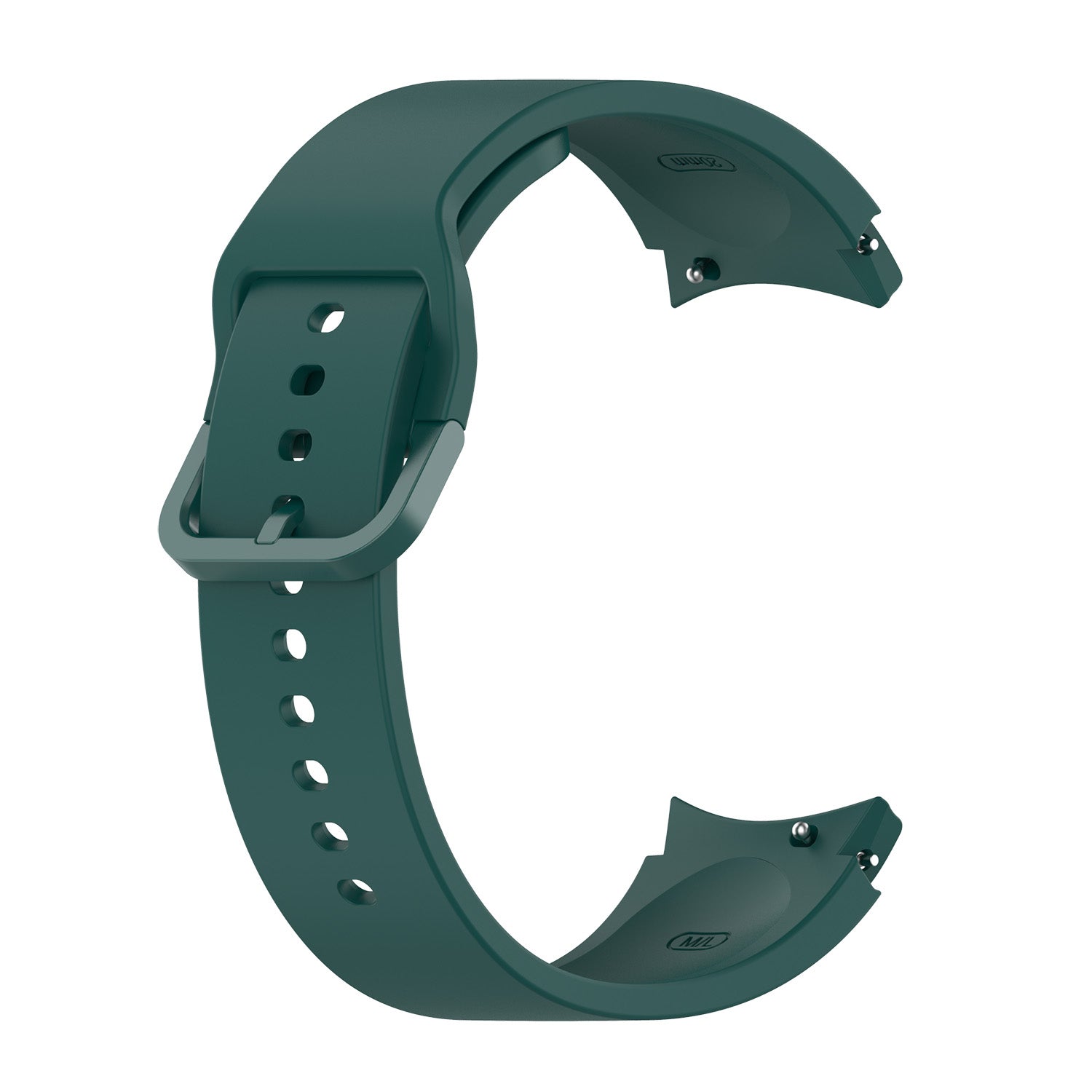 Teal silicone watch band with gapless flexi design, adjustable strap with ventilation holes and quick-release buckle for Galaxy Watch and Vivomove