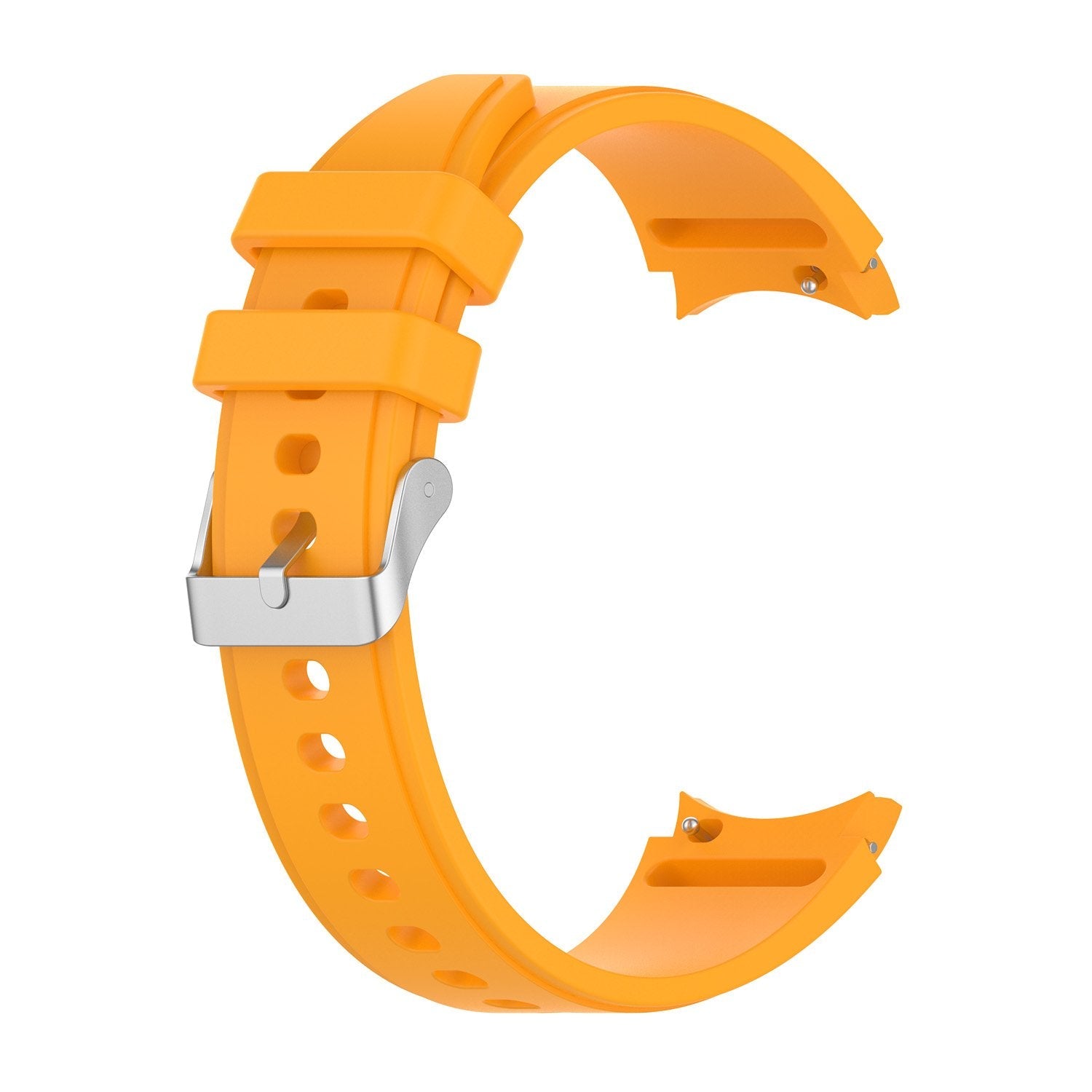 Bright orange silicone watch band with metal buckle and gapless flexi design for Galaxy Watch and Vivomove HR