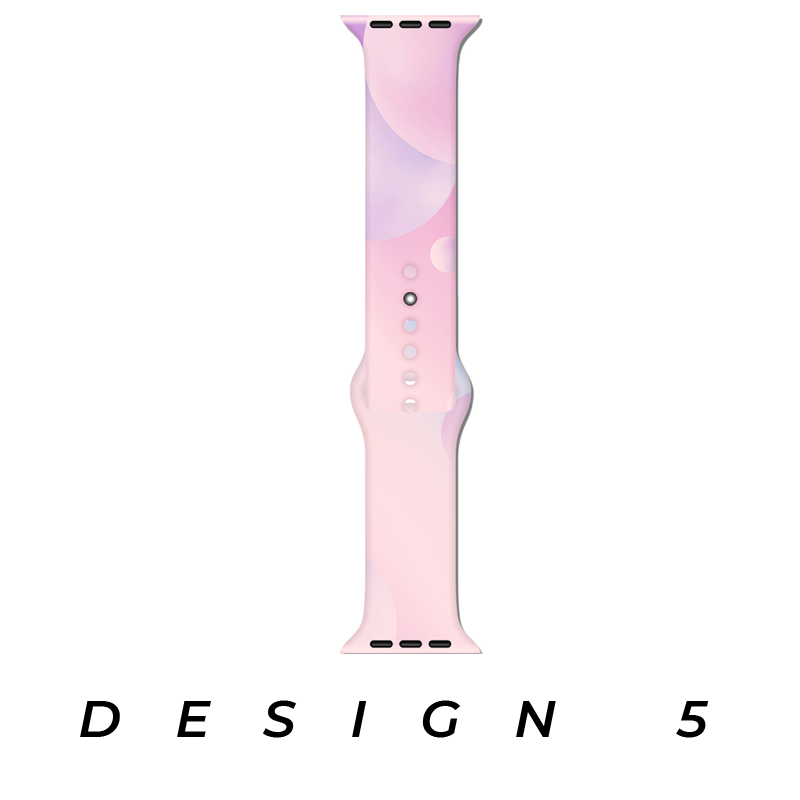 Pastel pink silicone loop band for Apple Watch with adjustable fit and minimalist design