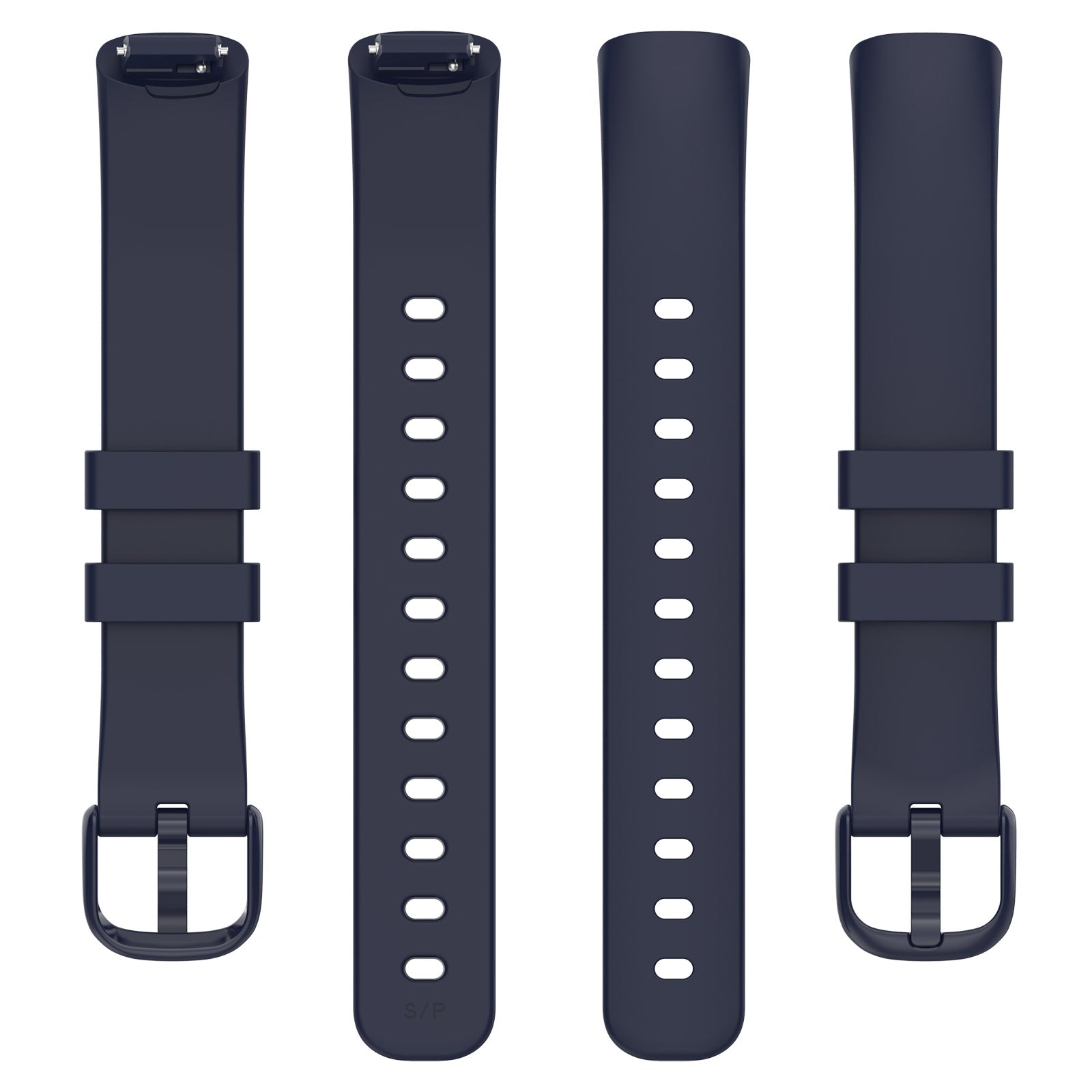 Navy silicone smartwatch band for Fitbit Inspire 3 with quick-release buckle and ventilation holes