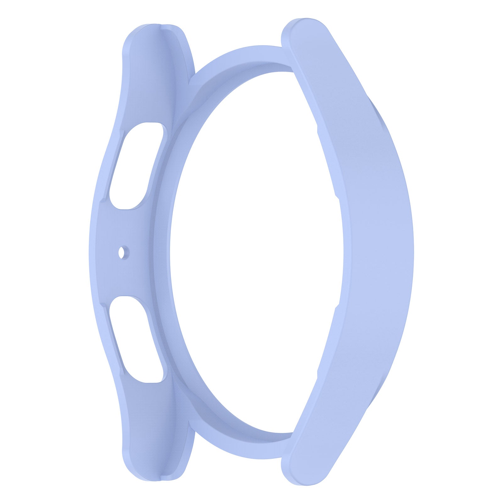 Light blue protective watch case with dual cutout vents and curved grip handles for Galaxy Watch 4 and 5