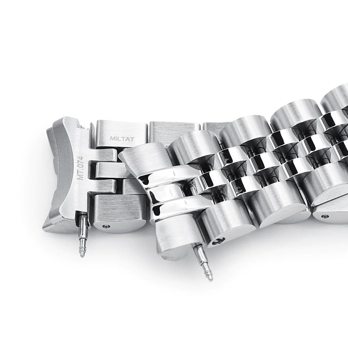 Stainless steel Angus-J Louis watch bracelet for Seiko Mini Turtle SRPC35 with solid links and secure clasp