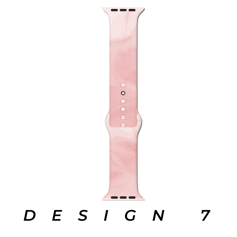 Pastel pink sport loop band for Apple Watch with connector pins and ventilation holes