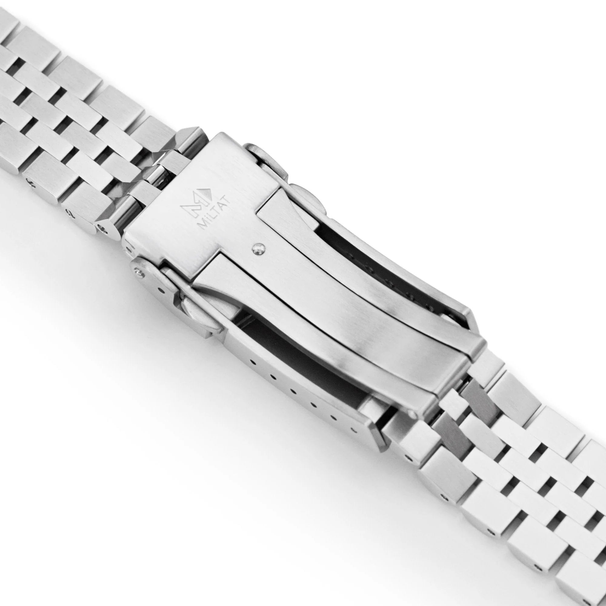 Stainless steel Super-JUB II watch bracelet with folding clasp for Seiko Alpinist SARB017 and Hamilton Khaki Field 20mm