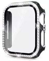Sparkle protective case for Apple Watch with crystal rhinestone design and bumper frame