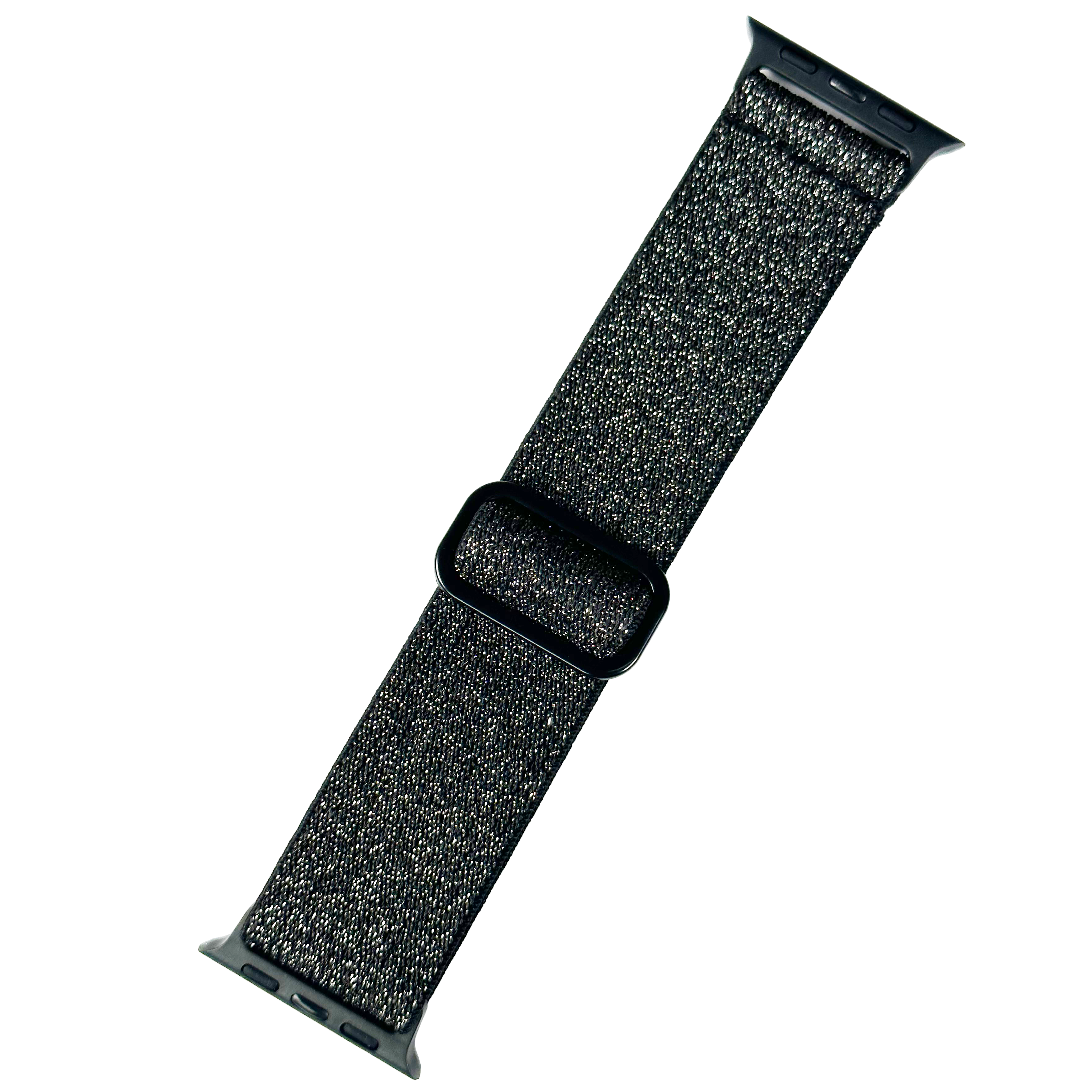 Black sparkle weaved loop smartwatch band with magnetic closure for Apple Watch