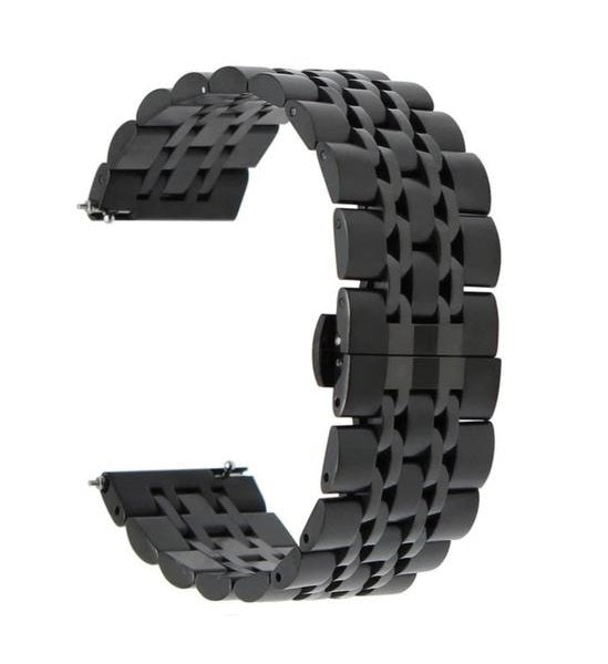 [Quick Release] Steel Bracelet (Black) - Deployment Clasp 2 - Strapify