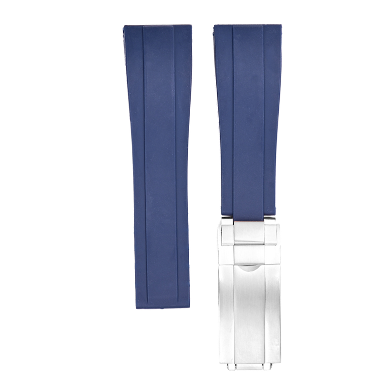 Vulcanised Rubber with Oyster Clasp - Navy Blue