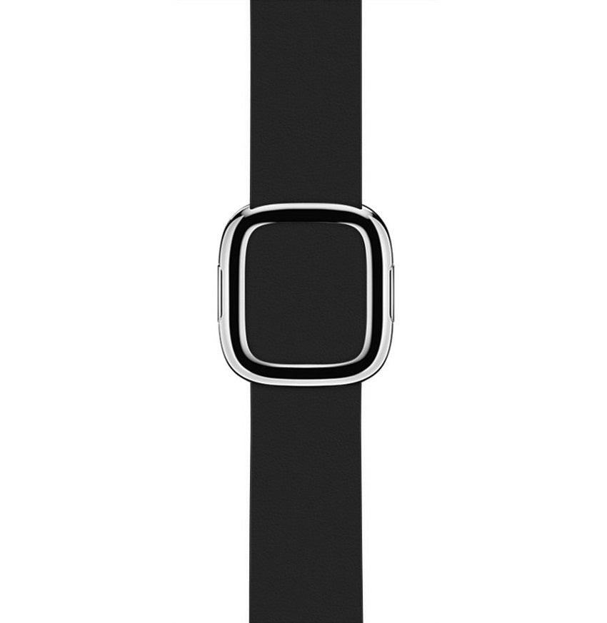 Black silicone band with silver stainless steel modern buckle connector for smartwatch