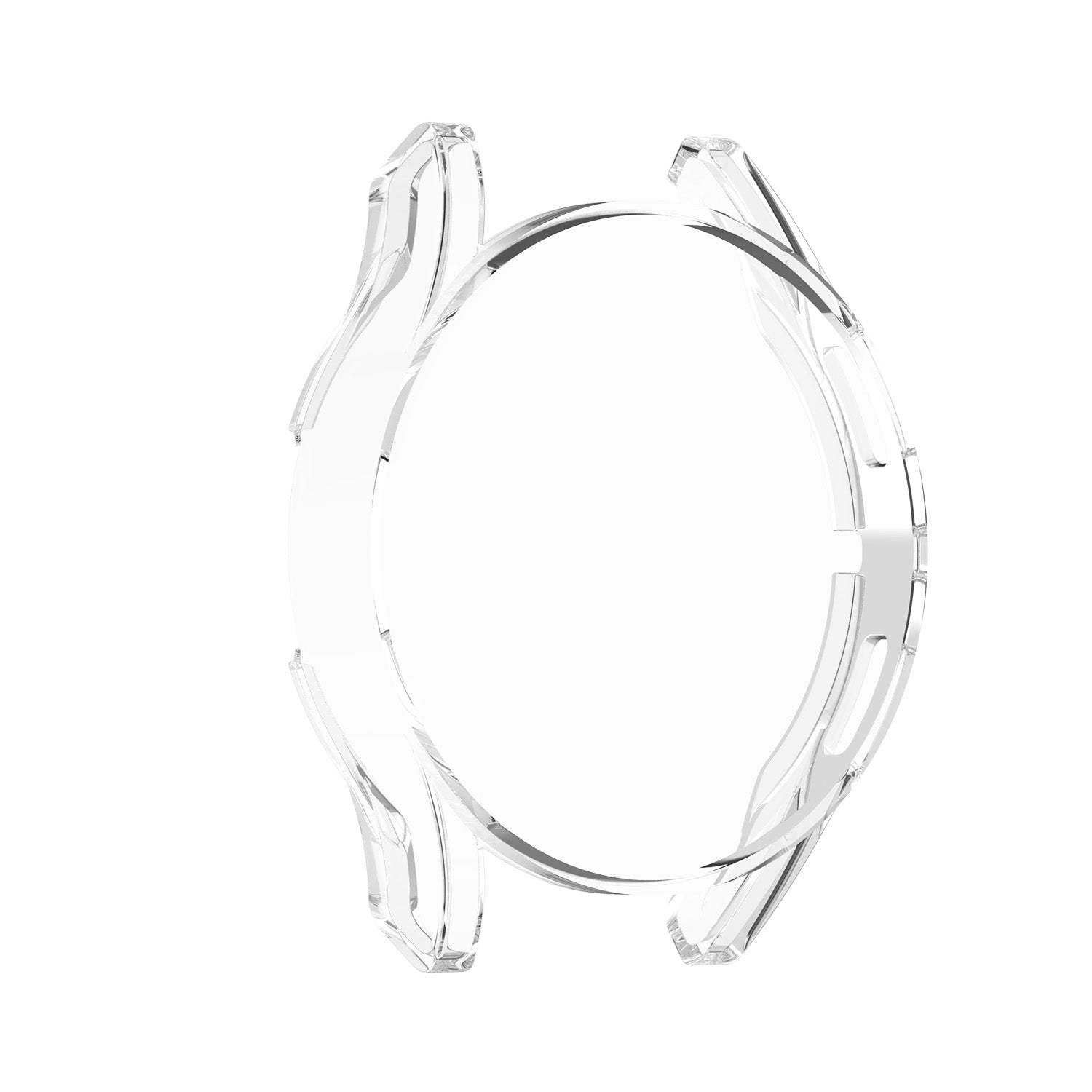 Clear protective case for Galaxy Watch 4 with transparent design and gray accents