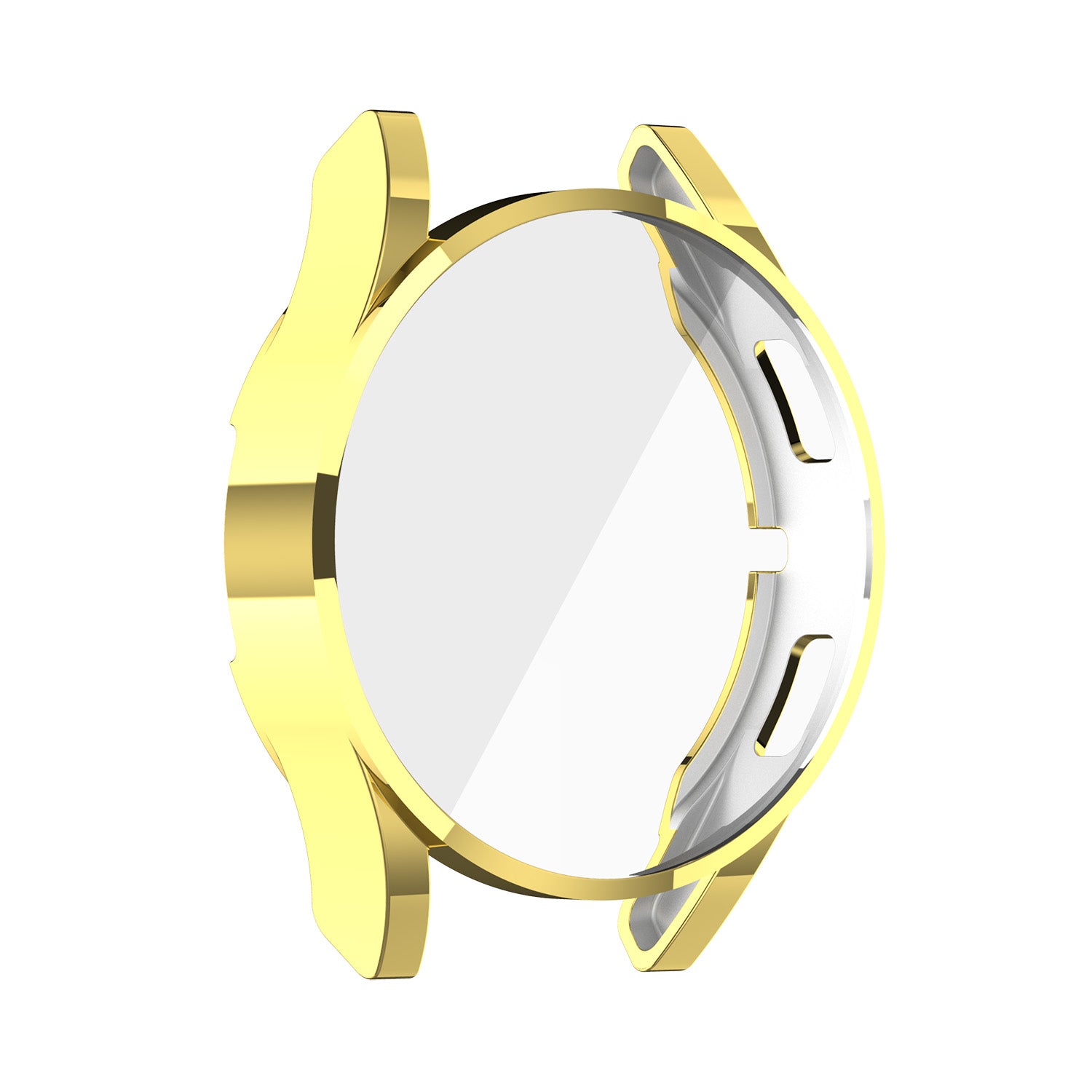 Gold protective TPU case for Galaxy Watch 4 with clear display window and reinforced bumper