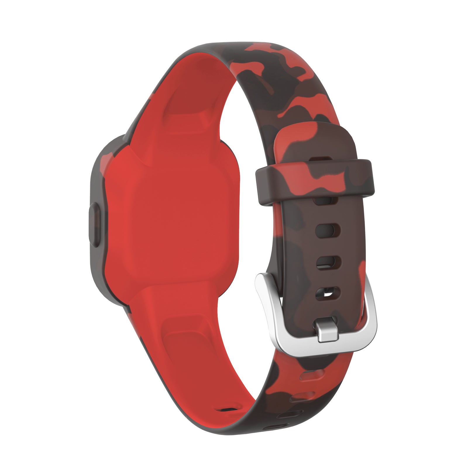 Red and black camouflage silicone band for Garmin VivoFit JR 3 kids fitness tracker with adjustable buckle closure