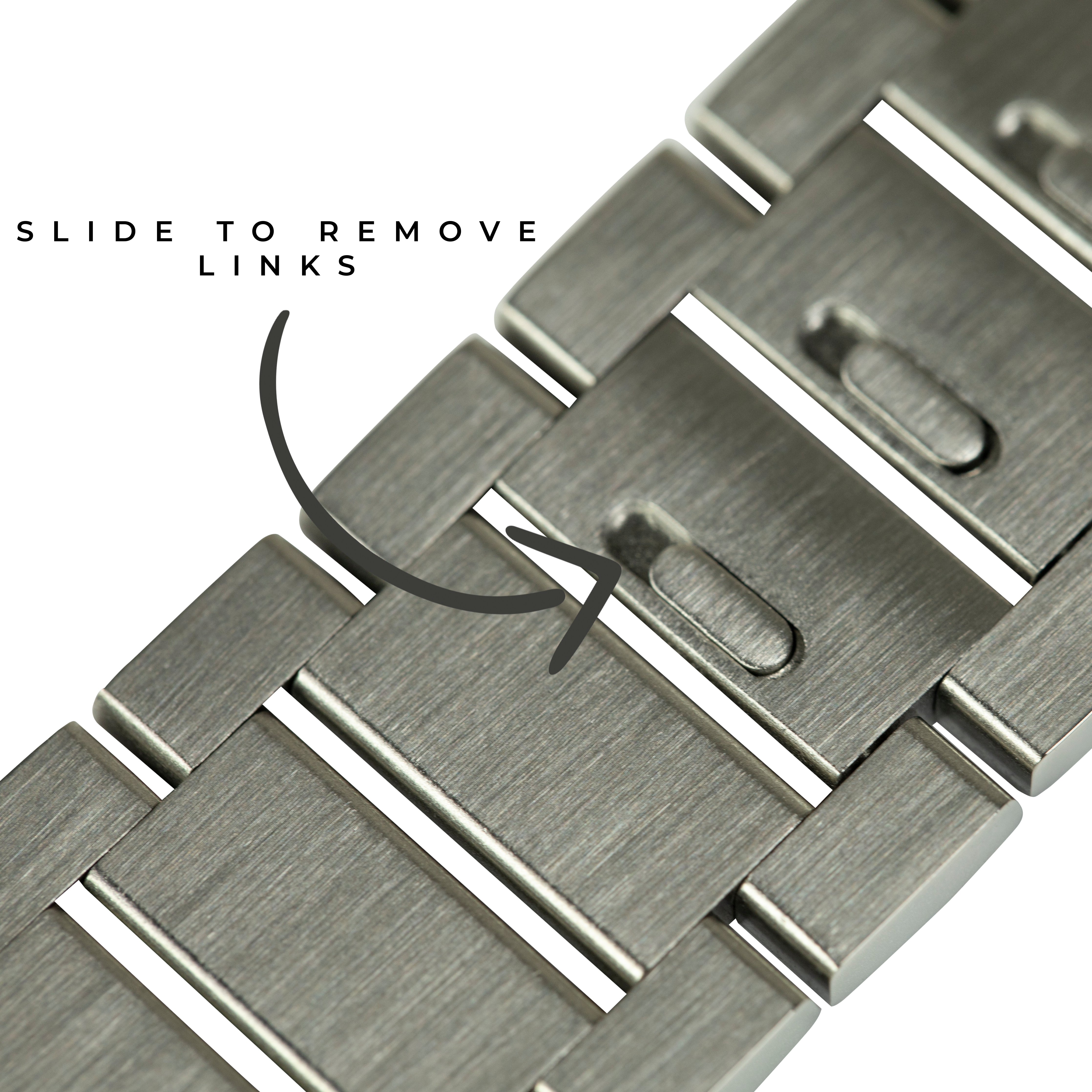 EasyFit steel bracelet for Apple Watch silver with removable links and slide mechanism for adjustment