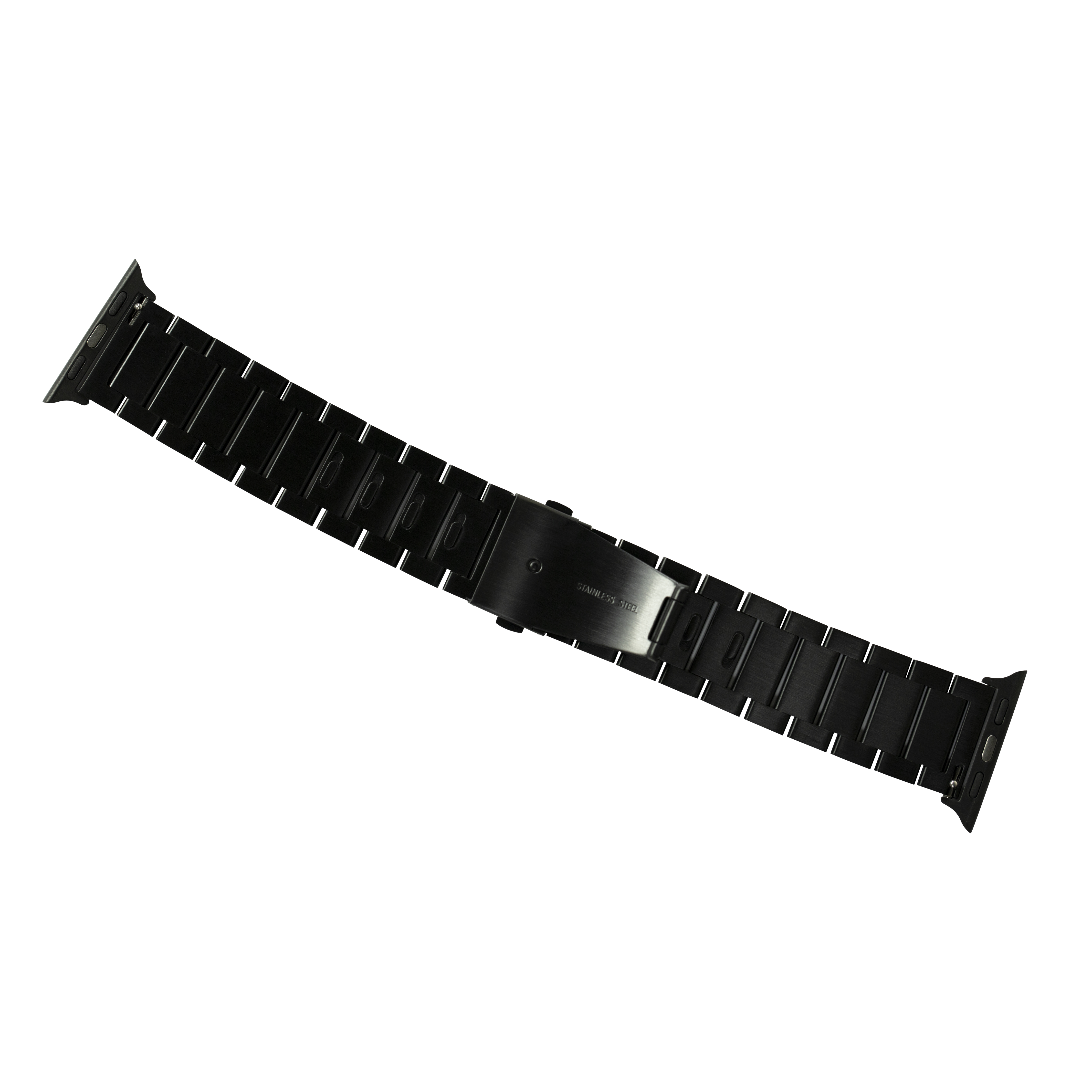 Black stainless steel bracelet band for Apple Watch with EasyFit connector and adjustable links