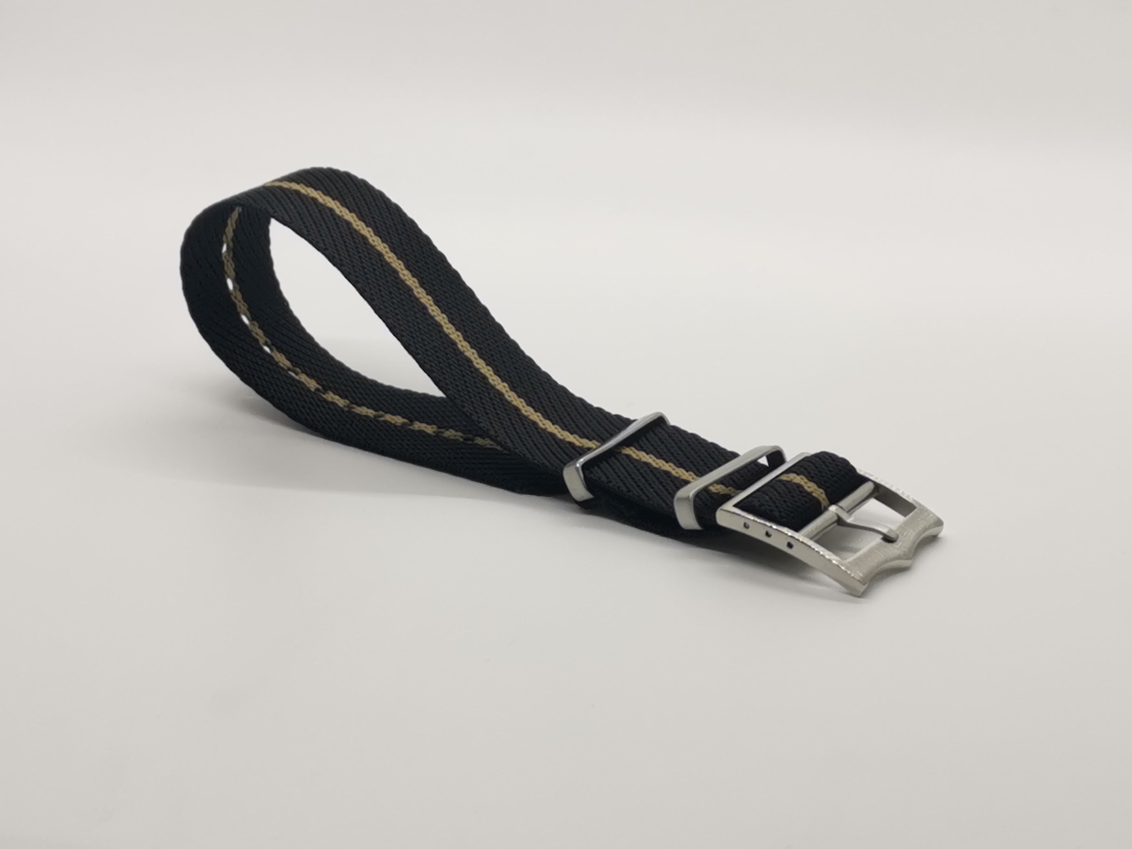 Cross NATO (Adjustable) - Black / Wheat Watch Strap - Strapify