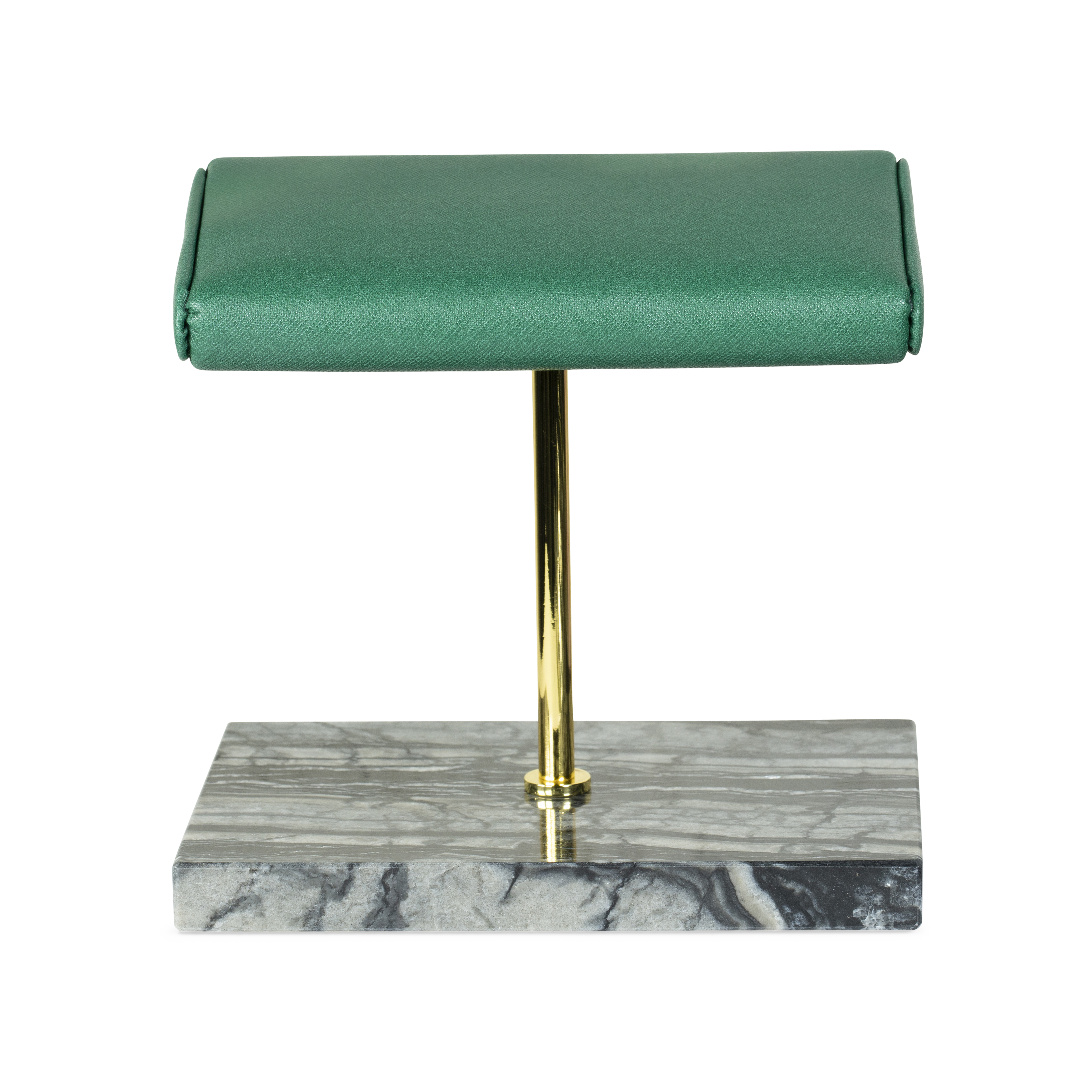 Marble Dual Watch Stand - Saffiano Green | Black Marble