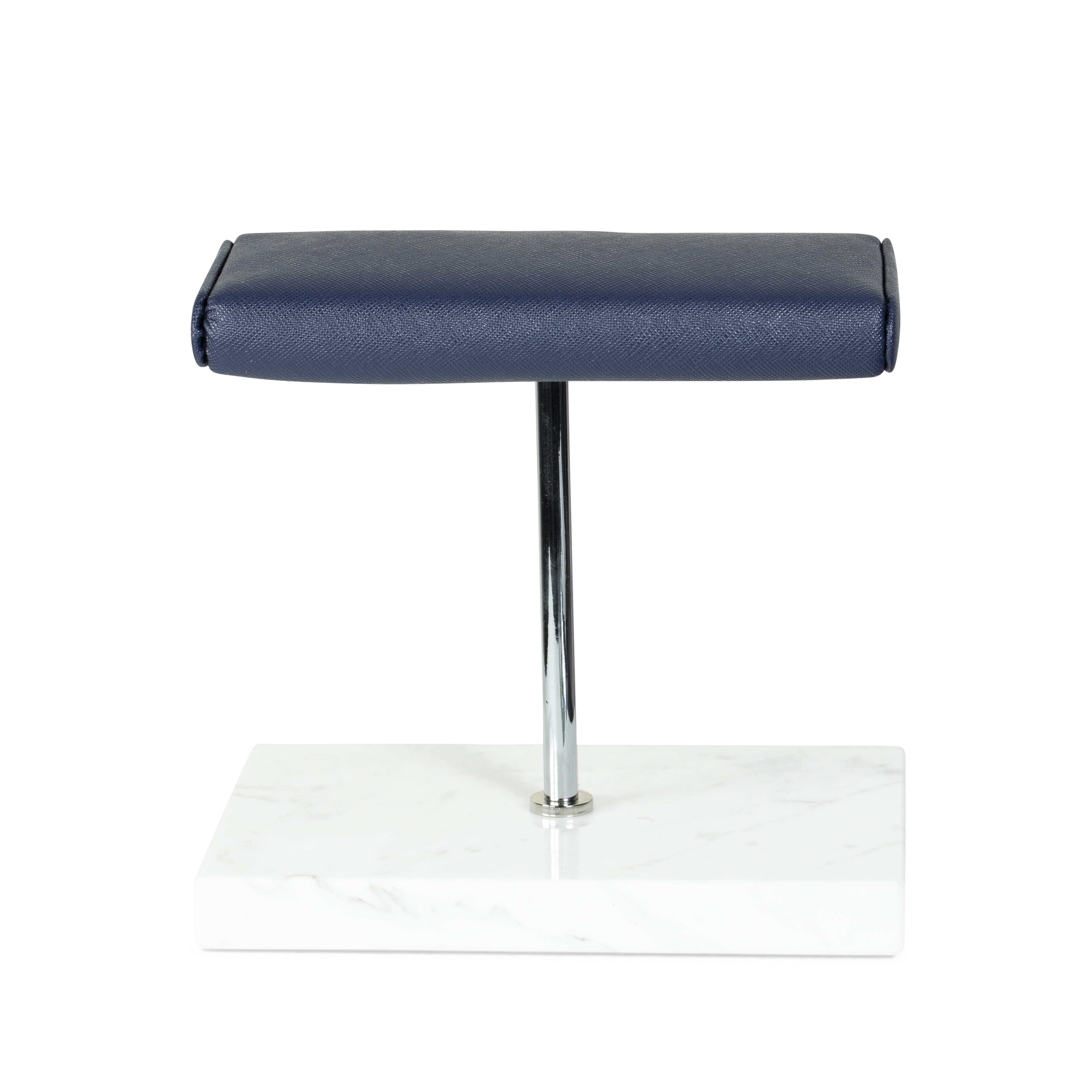 Marble Dual Watch Stand - Saffiano Navy Blue | White Marble