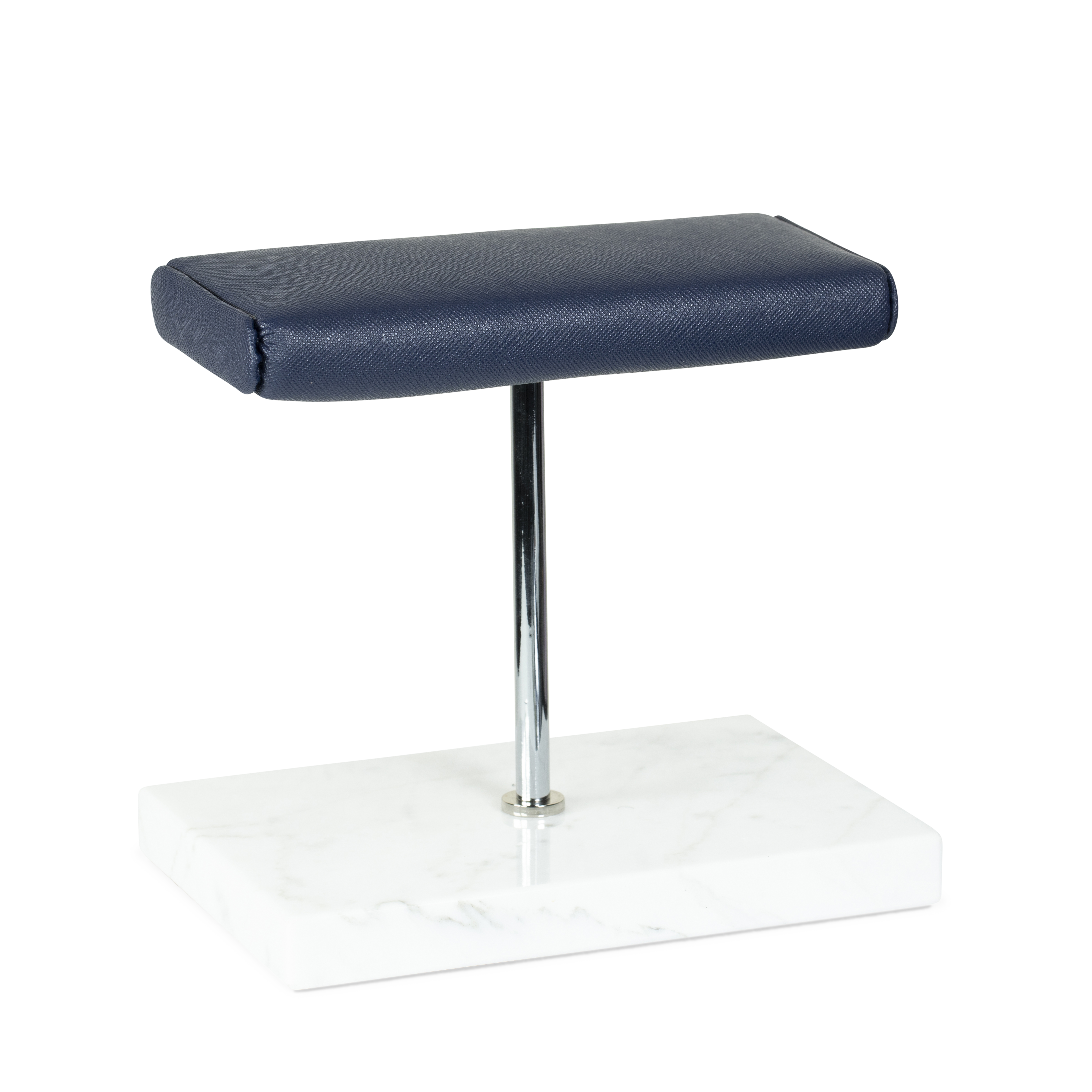 Marble Dual Watch Stand - Saffiano Navy Blue | White Marble