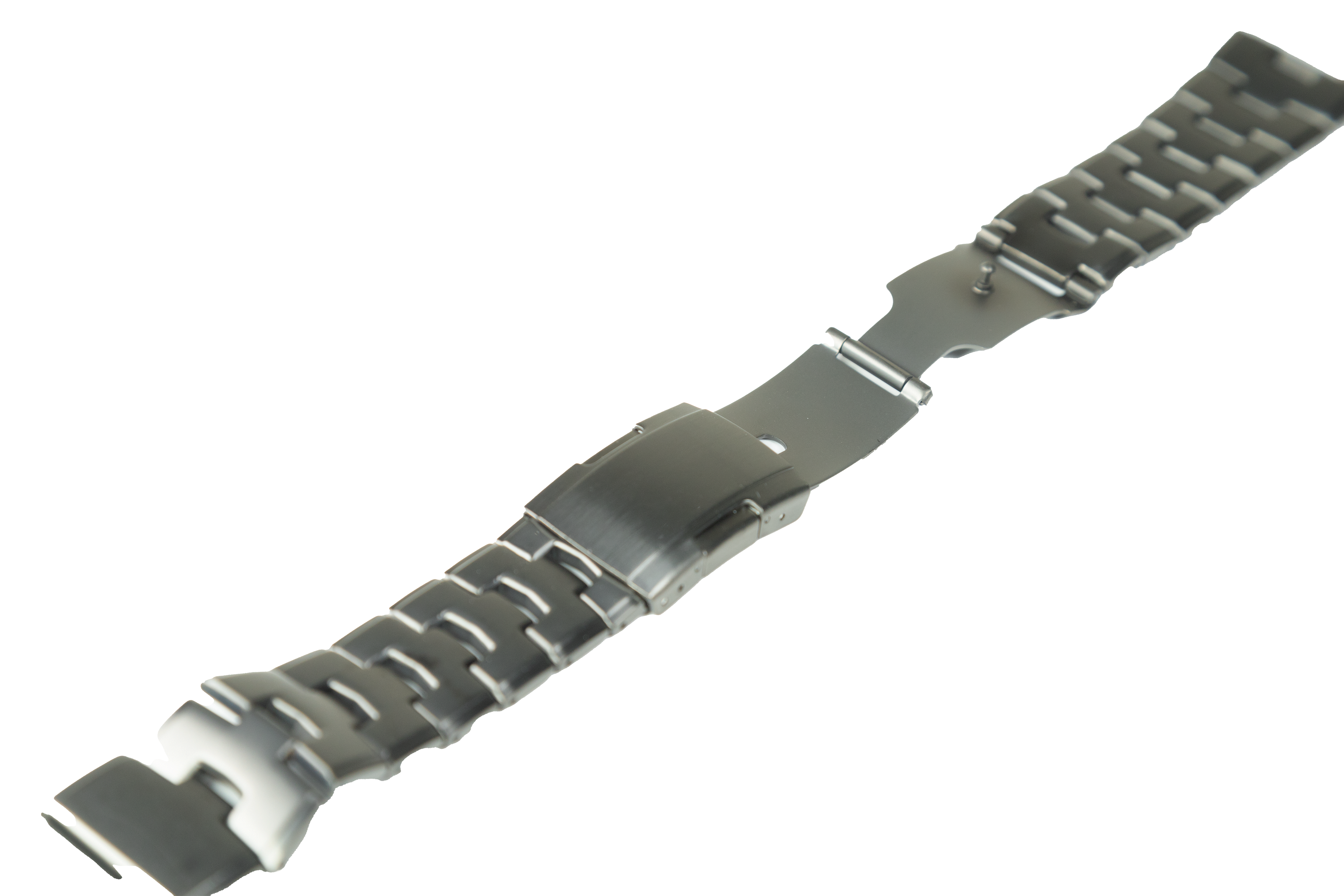 Titanium dark gun metal grey quickfit bracelet with segmented links and secure clasp closure