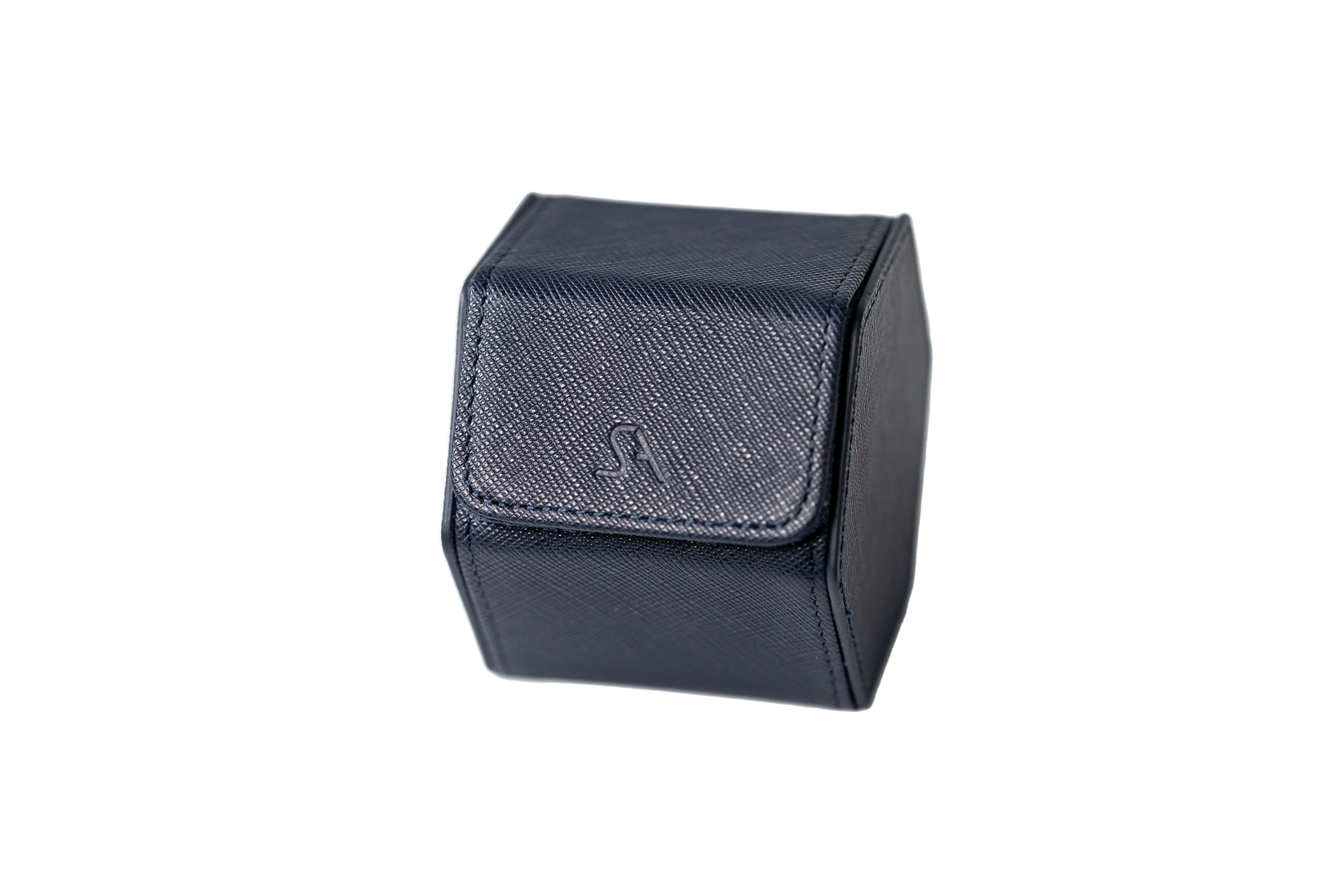 Jefferson - 1 Watch Roll - Saffiano Navy Blue | Navy Blue Velvet