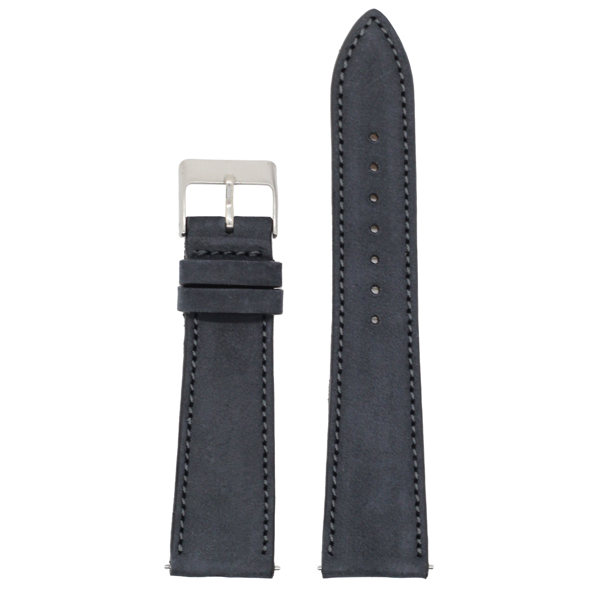 Black Nubuck Leather Watch Strap Replacement TopGrain Leather