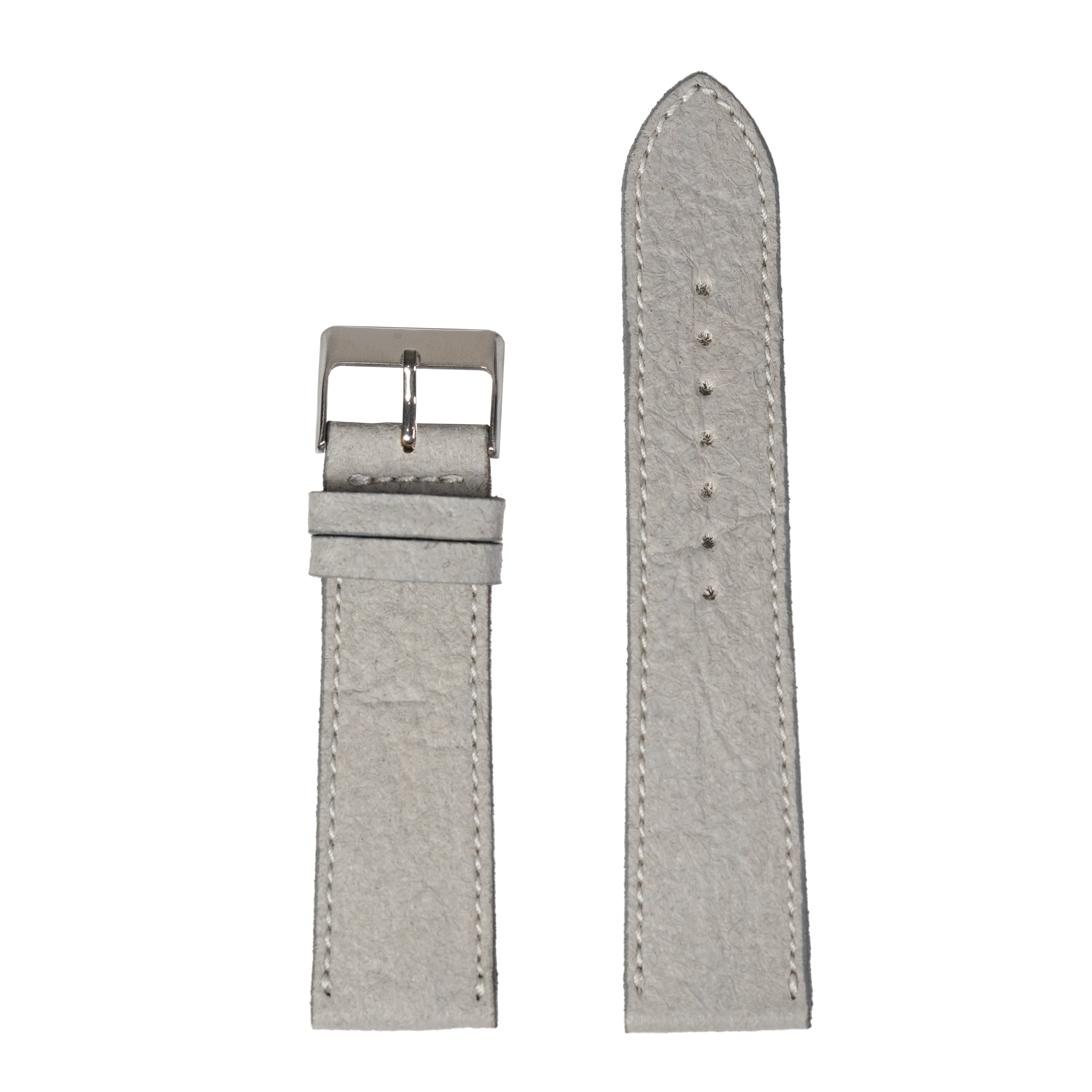 Pineapple Vegan Leather - Grey | White Stitching