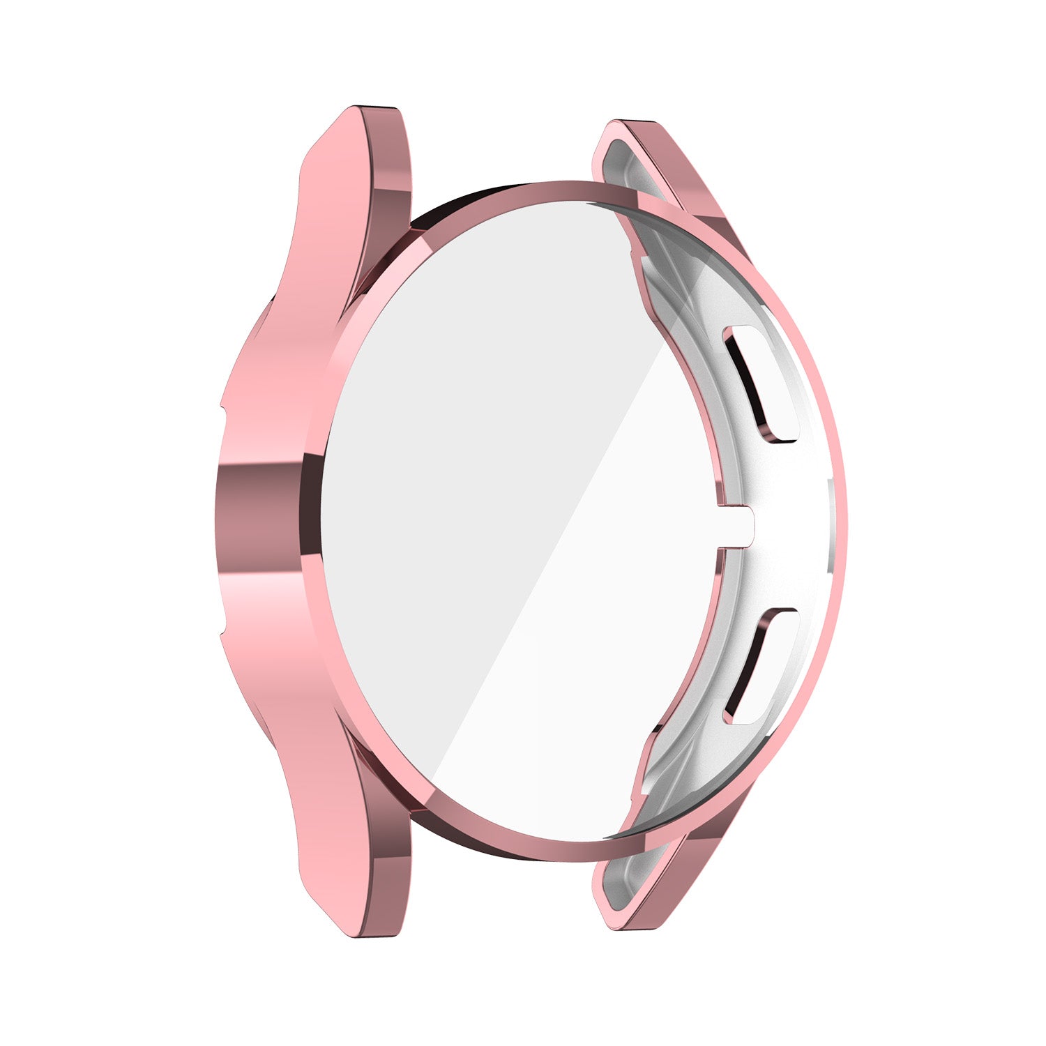 Pink protective case for Galaxy Watch 4 with dual-tone design and secure fit tabs
