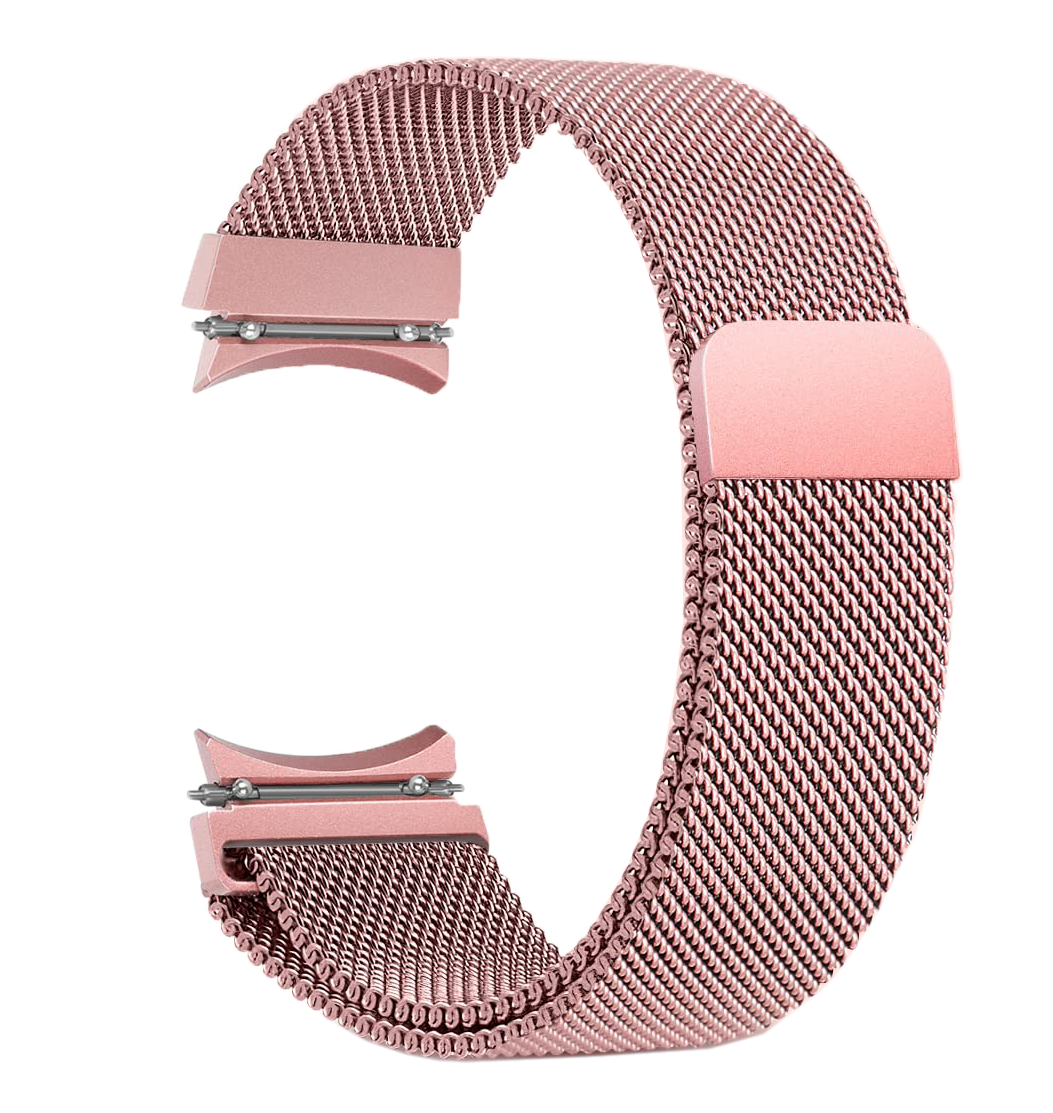 Rose pink Milanese mesh watch band with magnetic closure for Galaxy Watch 4-7