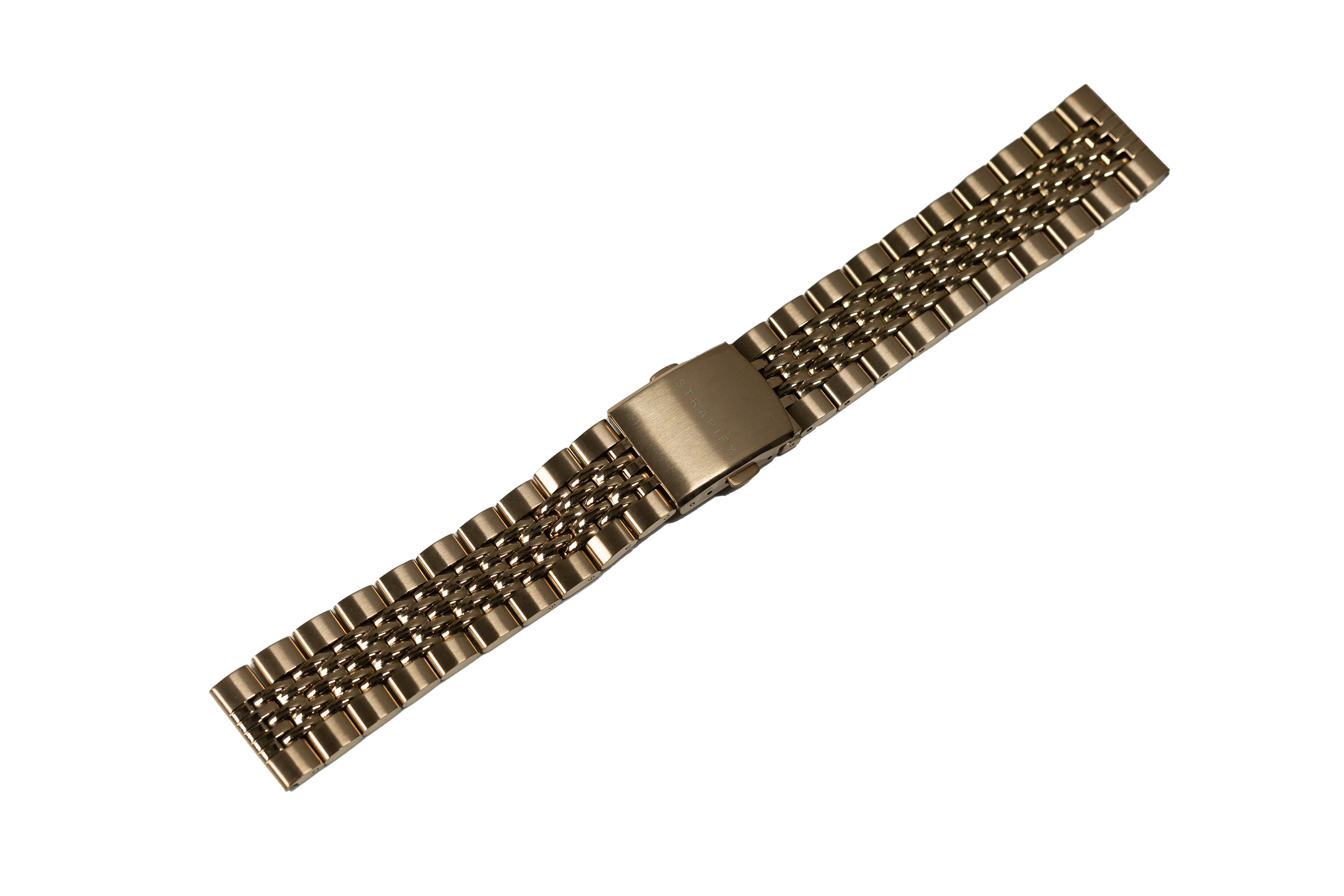 Stainless steel beads of rice watch bracelet with quick release clasp and adjustable links