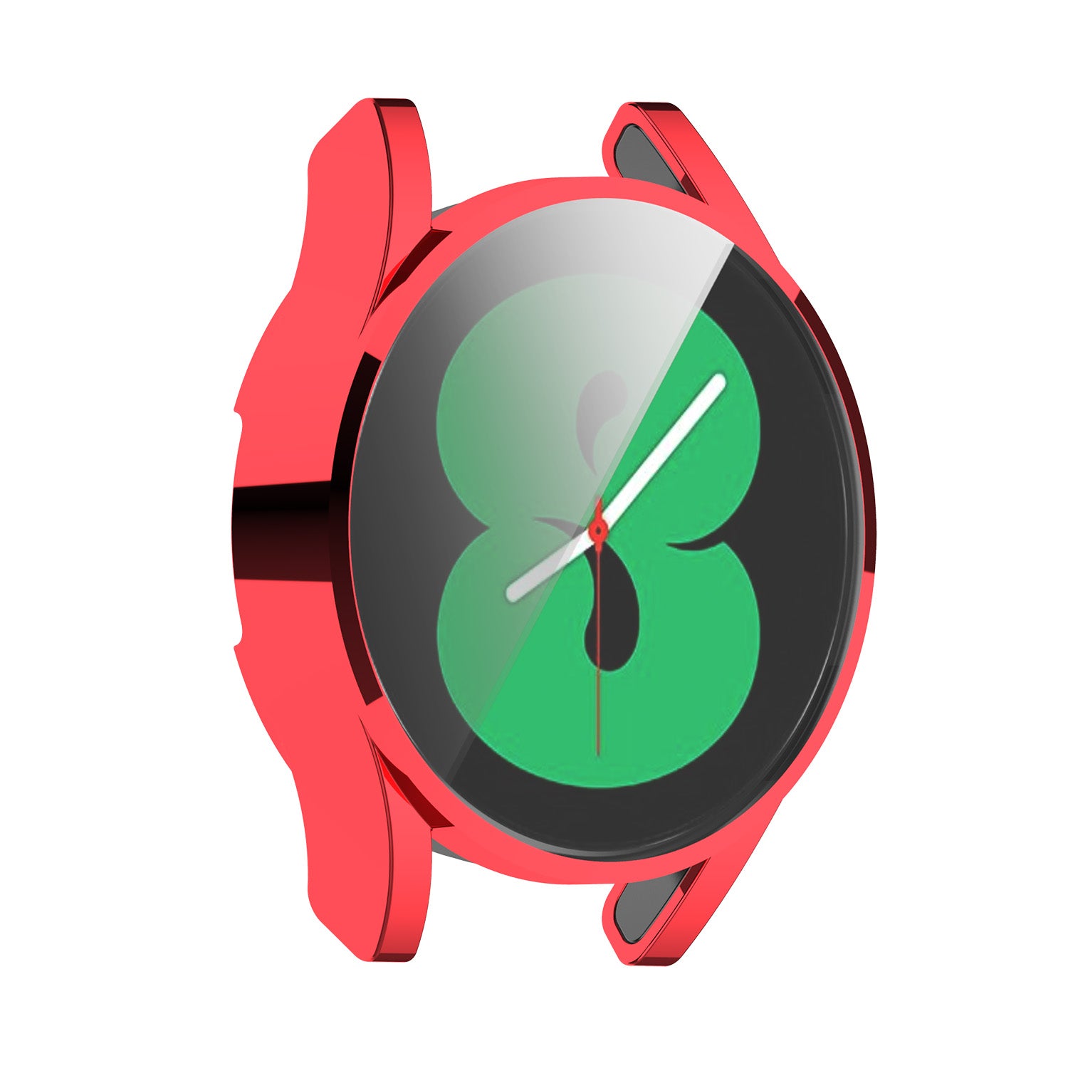 Red protective watch case with green clover design for Samsung Galaxy Watch 4 smartwatch
