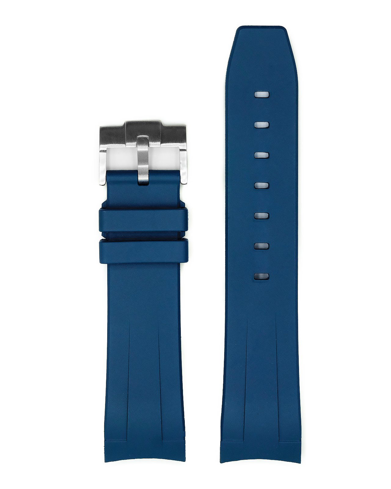 Blue rubber watch strap with stainless steel buckle for Seiko SKX007 SKX009 SKX011 dive watches