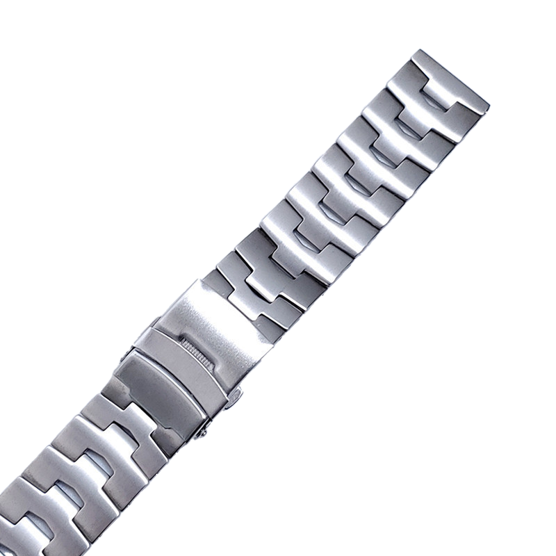 Titanium quick release watch bracelet 22mm with solid links and deployment clasp