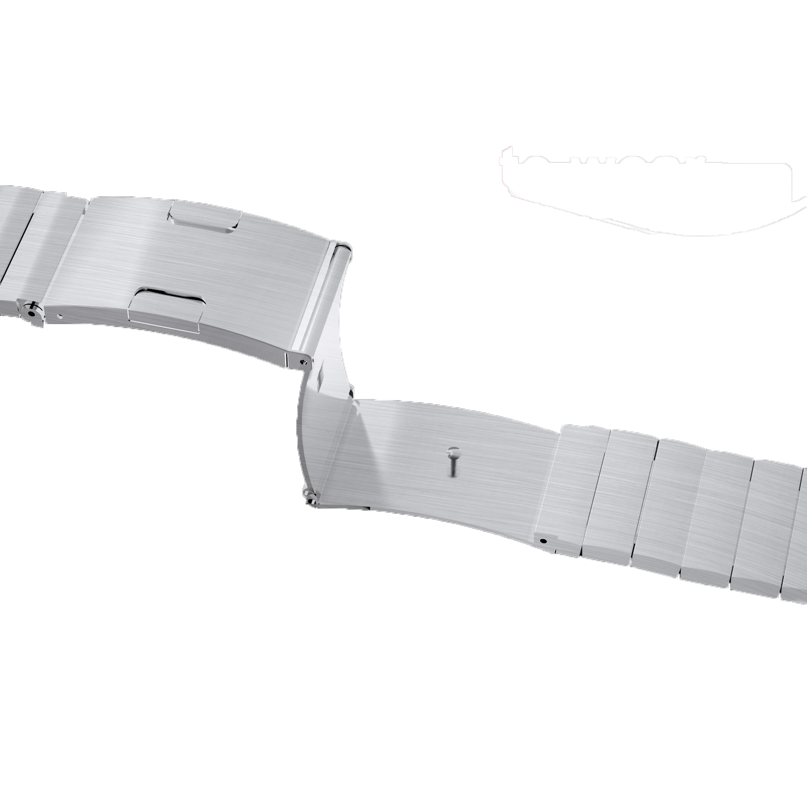 Silver EasyFit Quick Release bracelet with adjustable links and brushed metal finish, expandable watch band for men and women