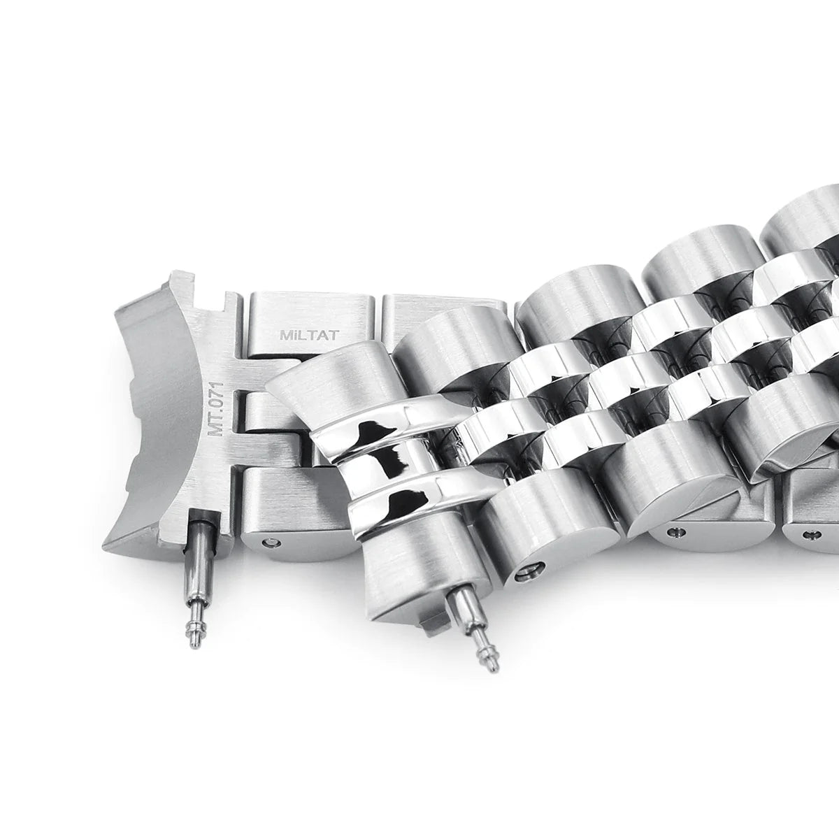 Stainless steel Angus-J Louis JUB watch bracelet for Seiko Cocktail SSA345 with solid links and secure clasp
