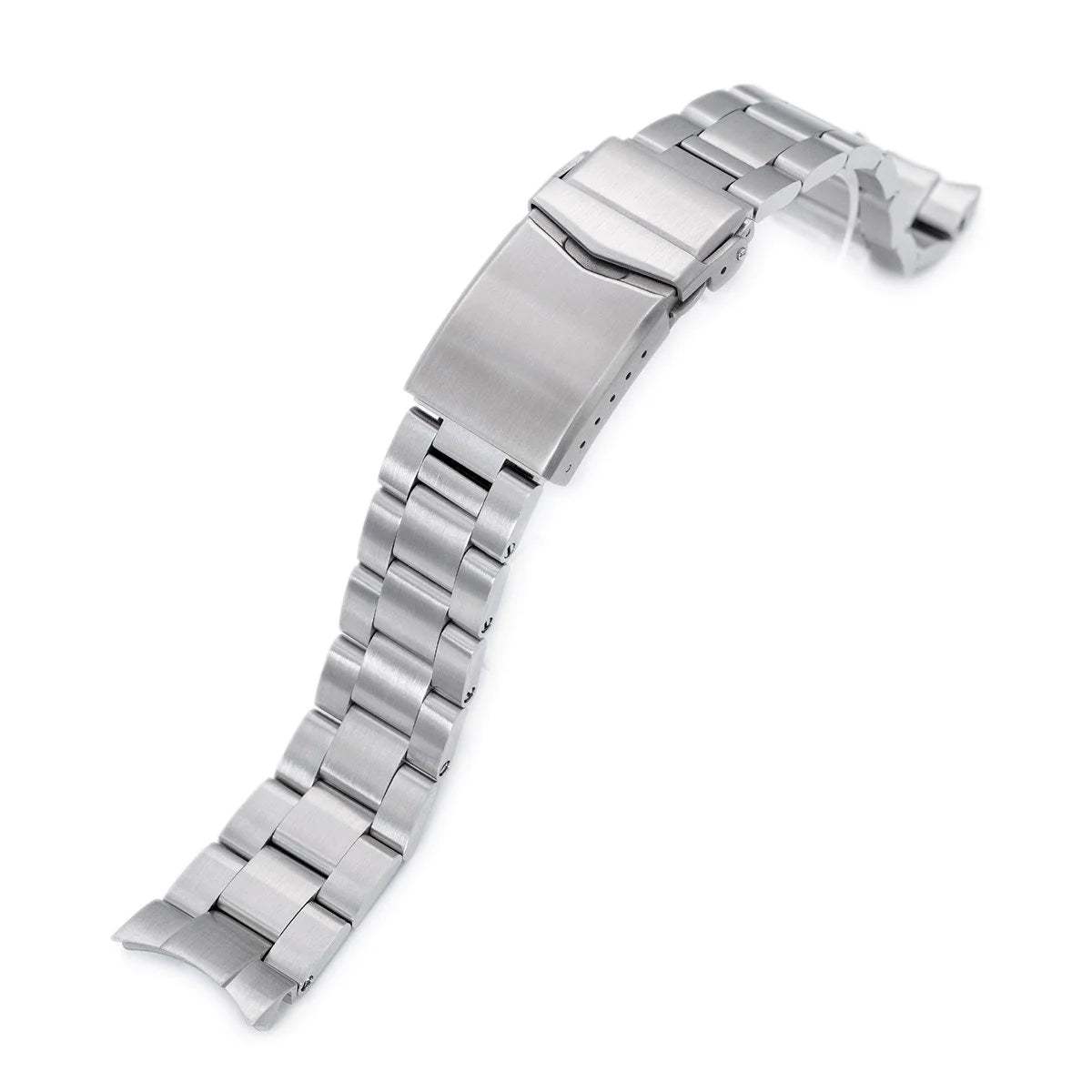 Stainless steel Super-O Boyer bracelet with solid links and fold-over clasp for Seiko SARB035 watch