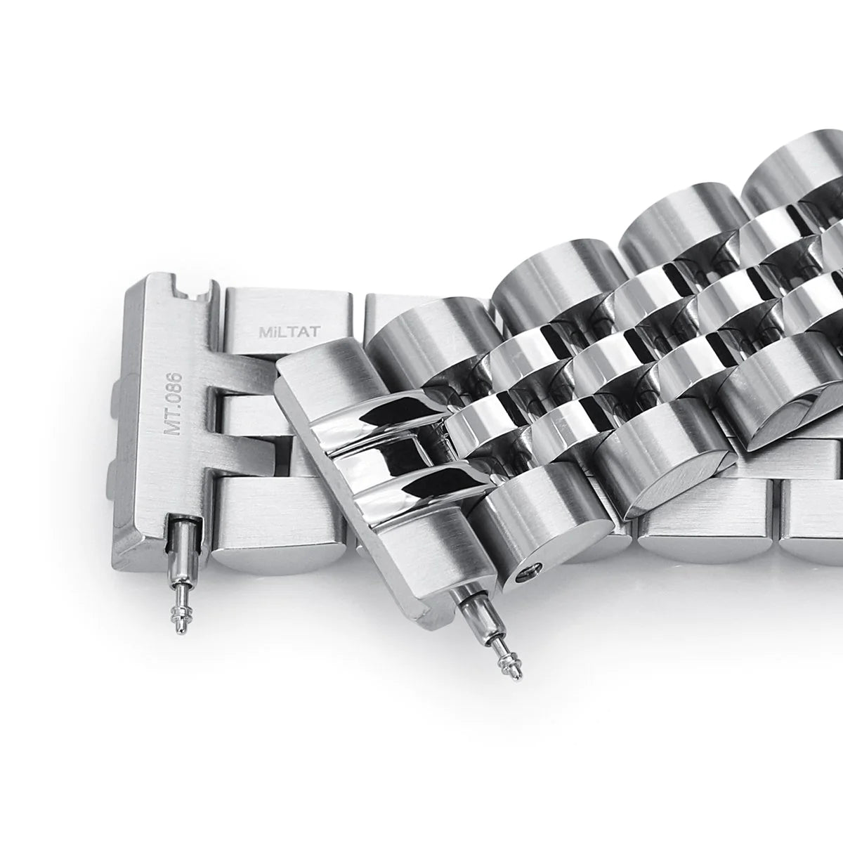 Stainless steel Super-J Louis JUB watch bracelet for Seiko SBDC053 62MAS with solid links and secure clasp