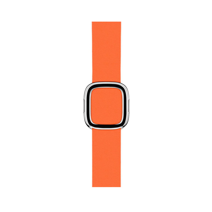 Orange silicone sport band with stainless steel modern buckle for smartwatch