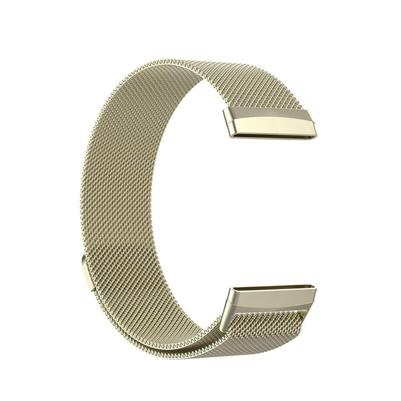 Vintage gold Milanese mesh watch band with magnetic clasp for Fitbit Versa 3, Versa 4, and Sense smartwatches