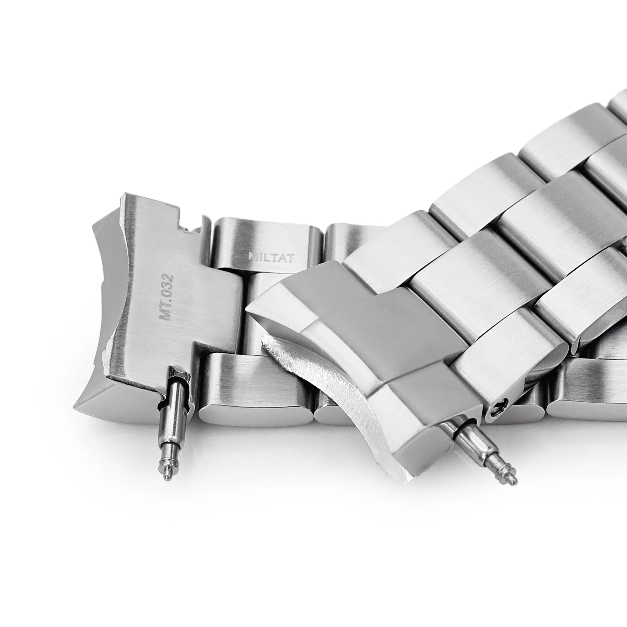 Stainless steel Super-O Boyer watch bracelet with solid end links and dive extension, compatible with Seiko Sumo dive watches