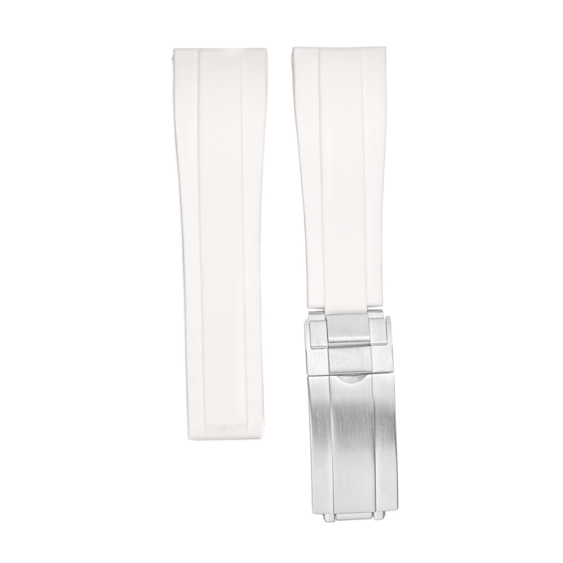 Vulcanised Rubber with Oyster Clasp - White