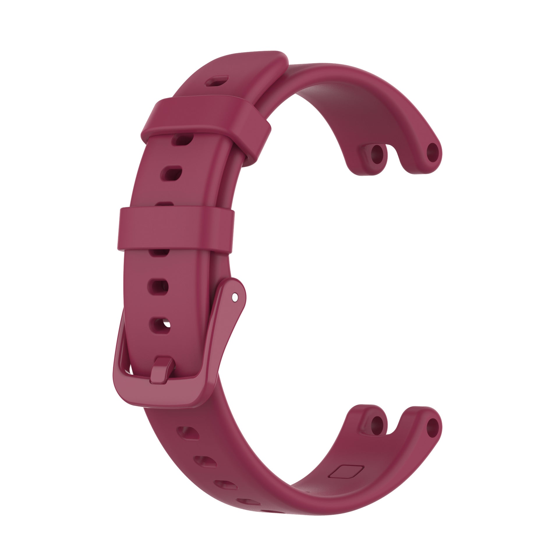 Burgundy silicone smartwatch band with adjustable strap and buckle closure for Garmin Lily