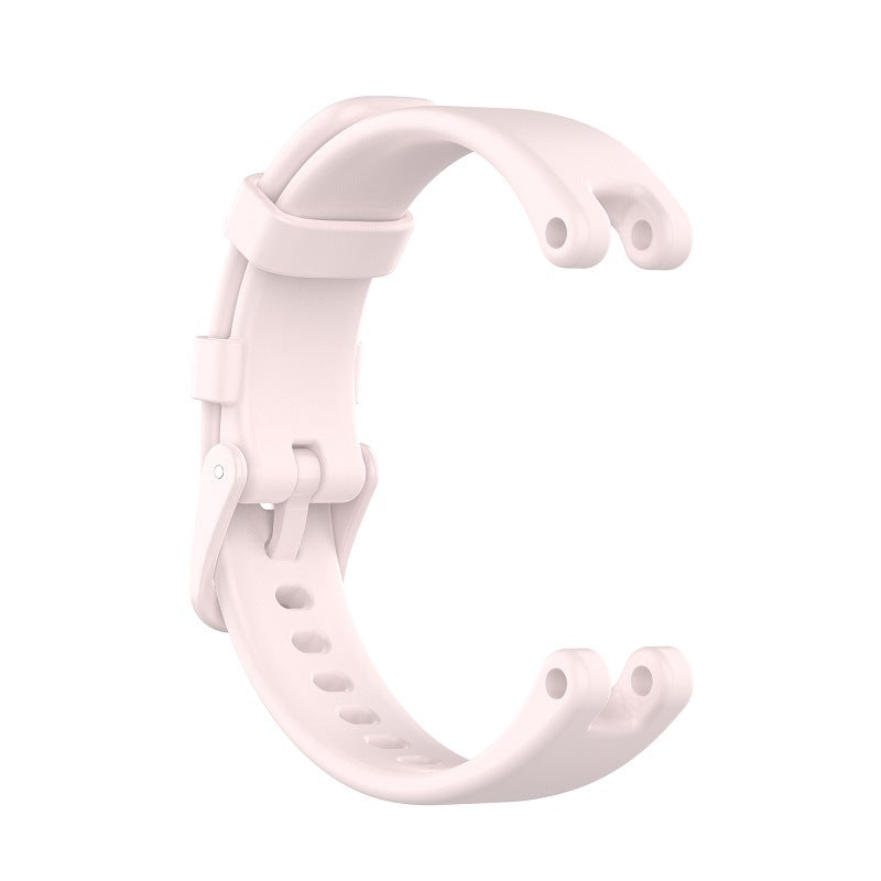 Pink silicone sports watch band with adjustable strap and quick-release pins for Garmin Lily smartwatch