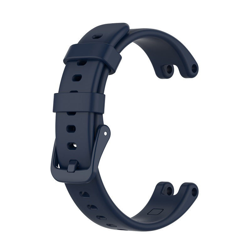 Navy blue silicone watch band with quick-release pins for Garmin Lily smartwatch